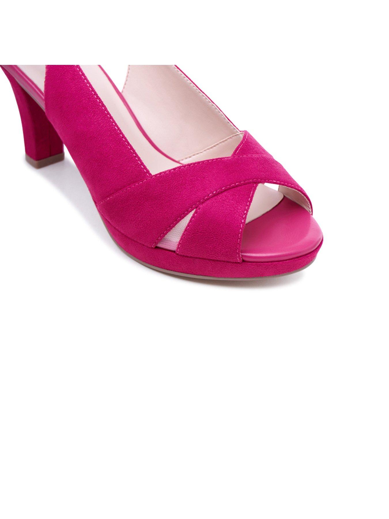 Image 6 of 7 of Paradox London Wide Fit Niara Platform Heel - Fuchsia