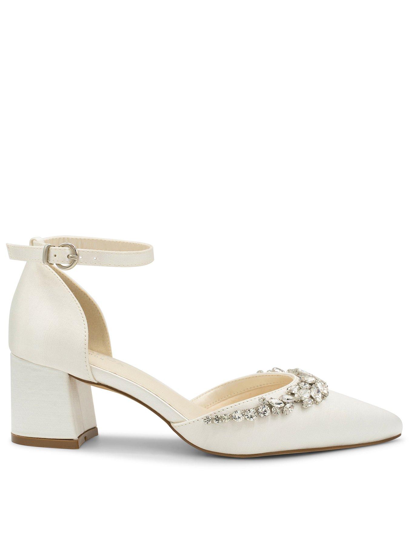 Paradox London Cinta Diamante Trim Block Heel - Ivory