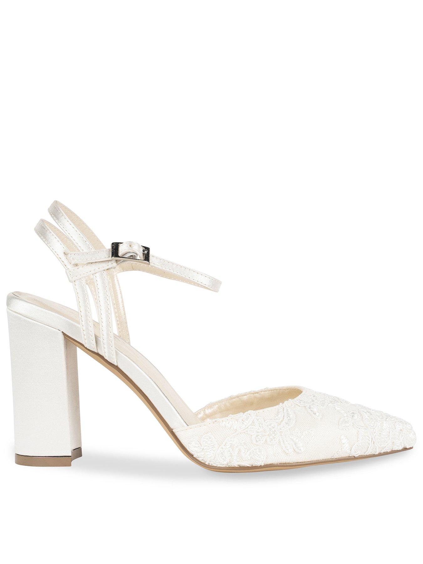 Paradox London Fauna Lace Ankle Strap Heel - Ivory