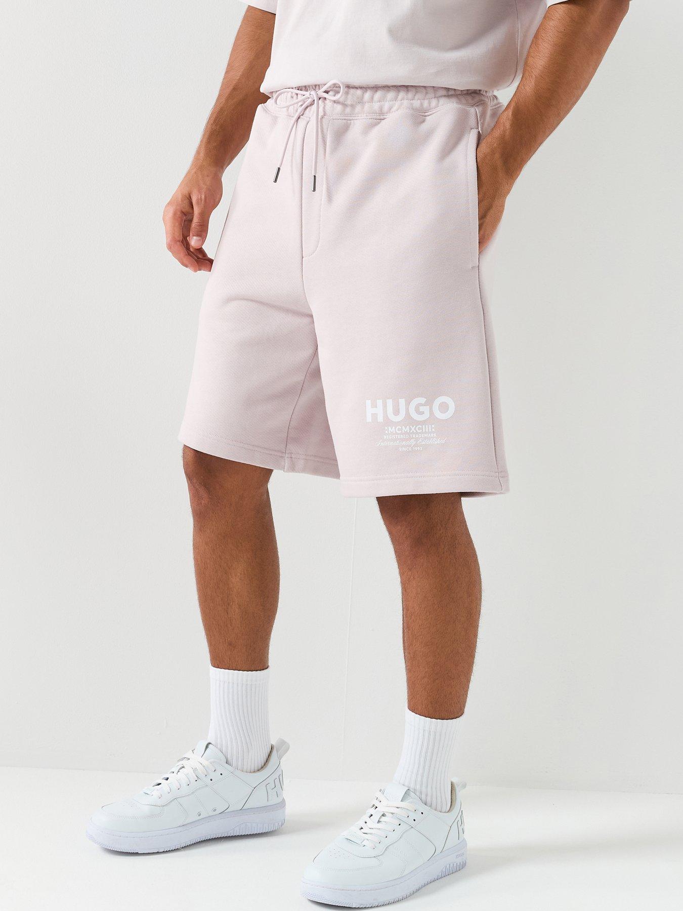 Hugo Blue Nomario Loose Fit International Logo Sweat Shorts - Purple