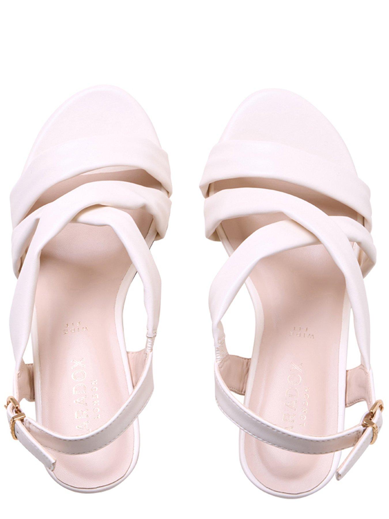 Image 4 of 7 of Paradox London Wide Fit Janis Crossover Wedge - Cream