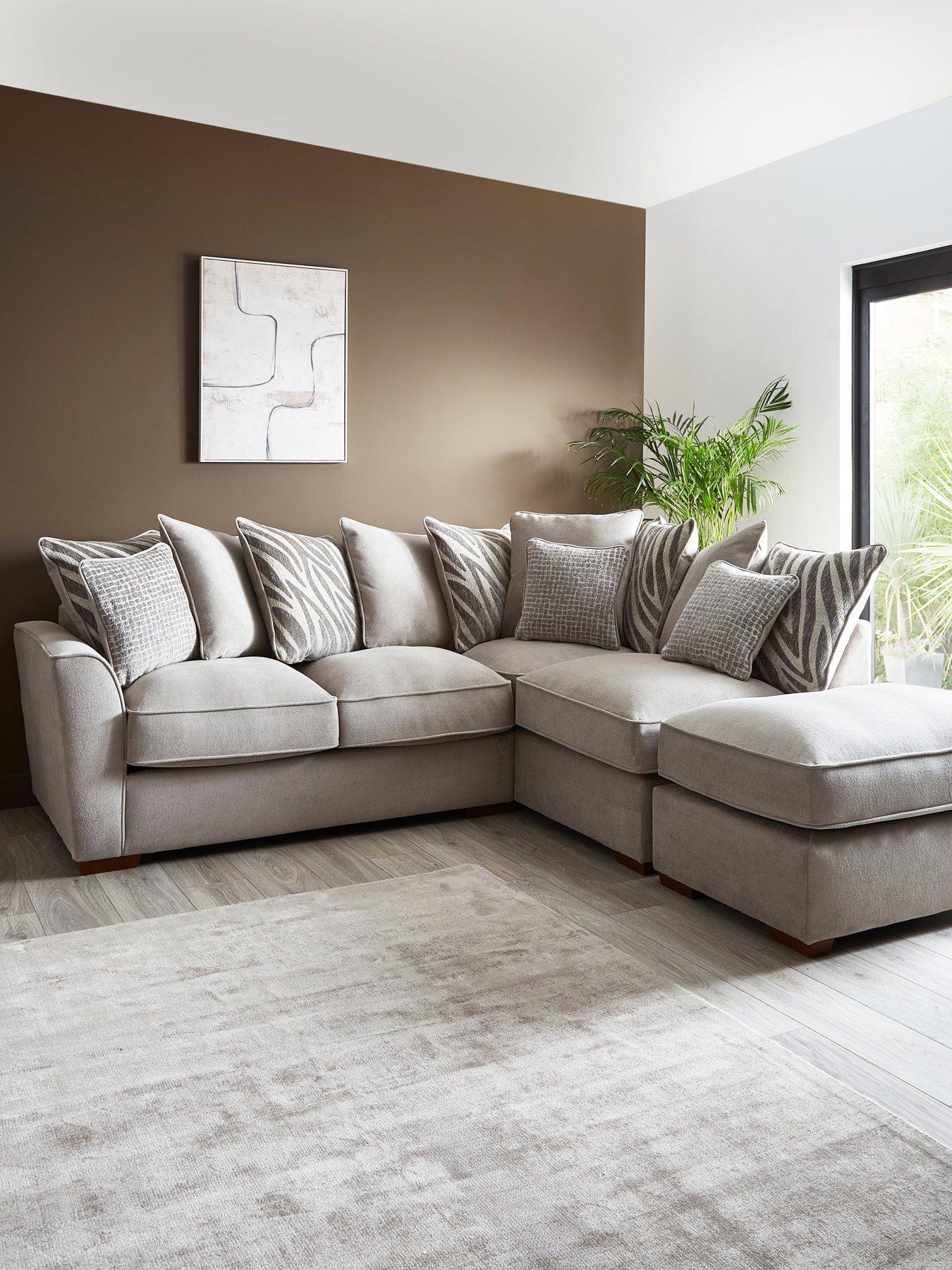 The Very Collection Nala Right Hand Fabric Chaise With Footstool & Sofa Bed