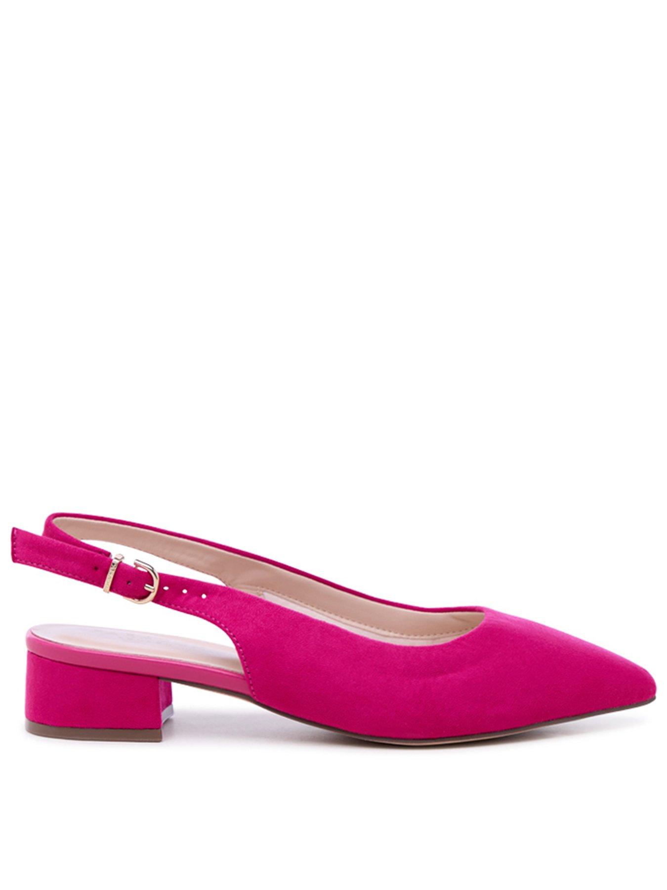 Paradox London Wide Fit Low Sling Back Heel - Blush