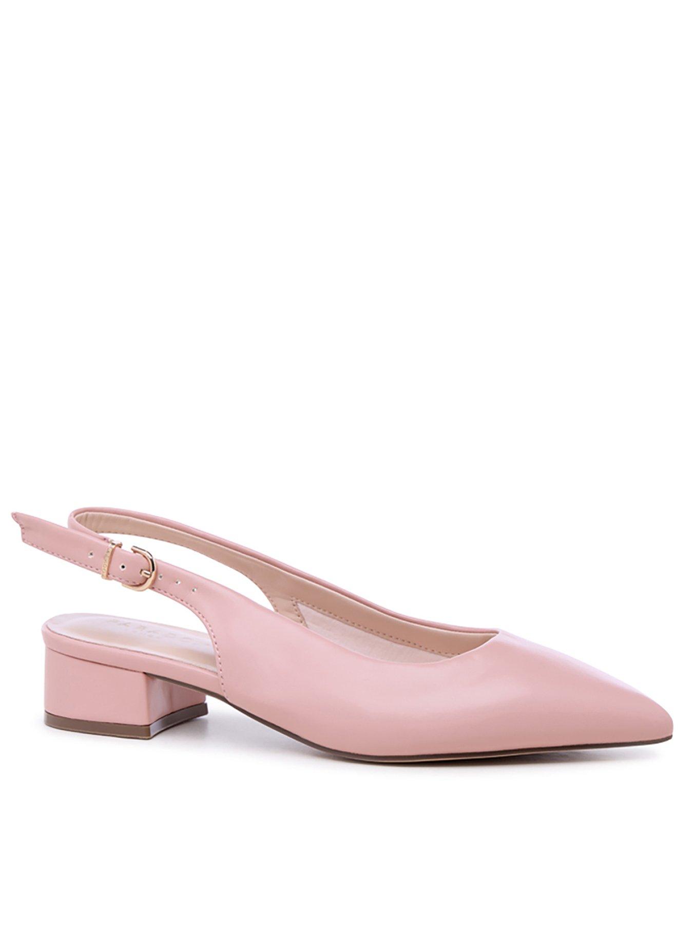 Paradox London Wide Fit Low Sling Back Heel - Blush