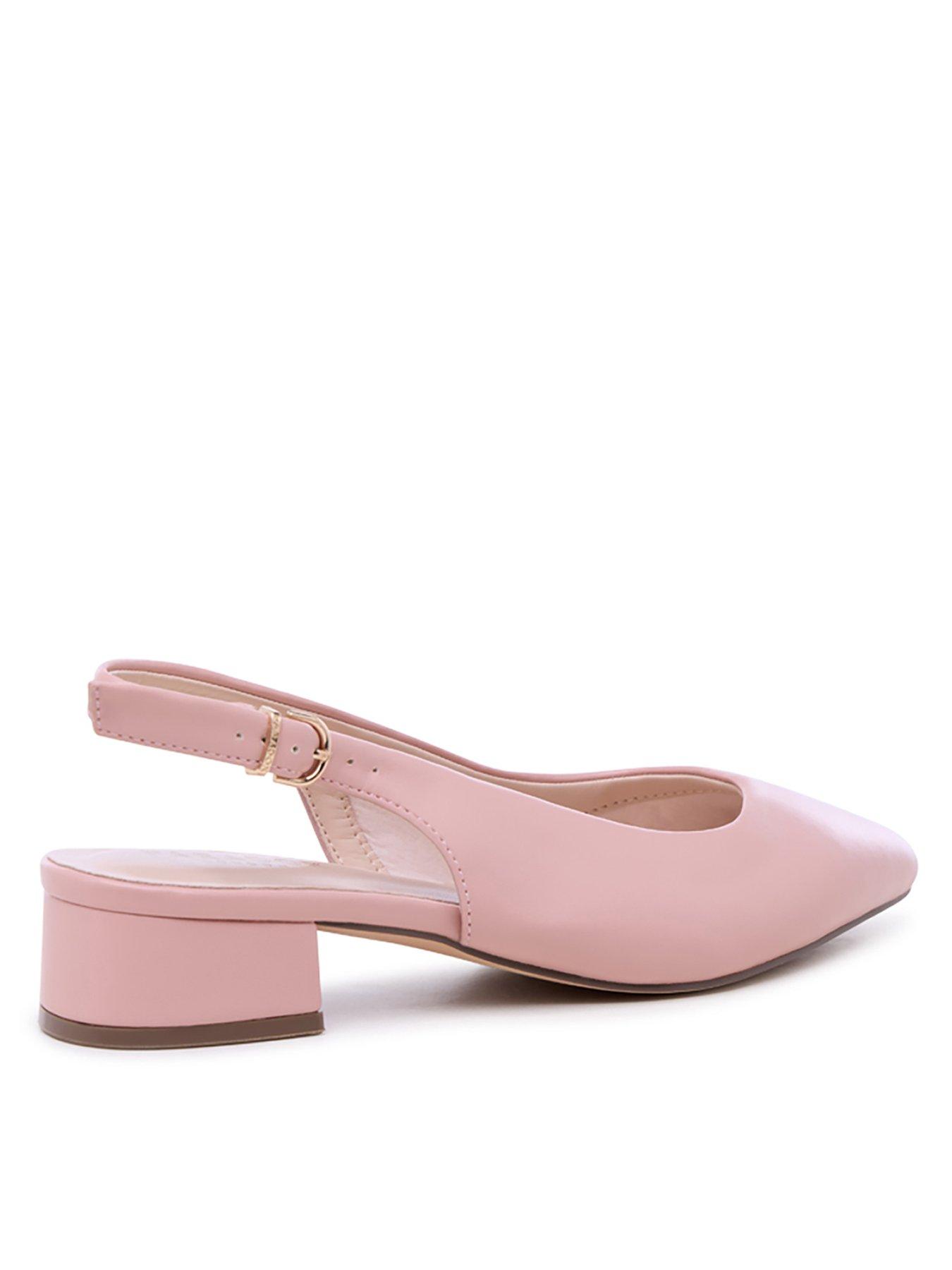 Image 3 of 7 of Paradox London Wide Fit Low Sling Back Heel - Blush