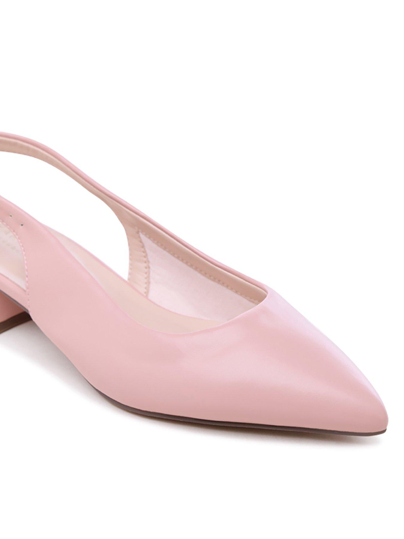 Image 6 of 7 of Paradox London Wide Fit Low Sling Back Heel - Blush