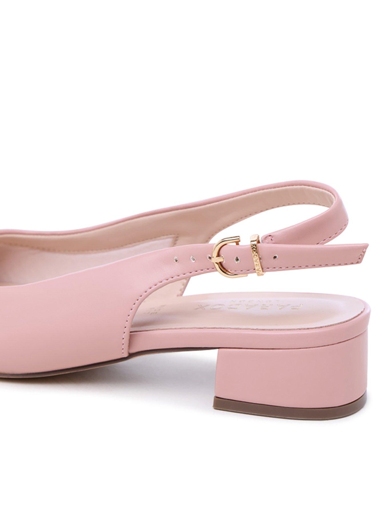Image 7 of 7 of Paradox London Wide Fit Low Sling Back Heel - Blush