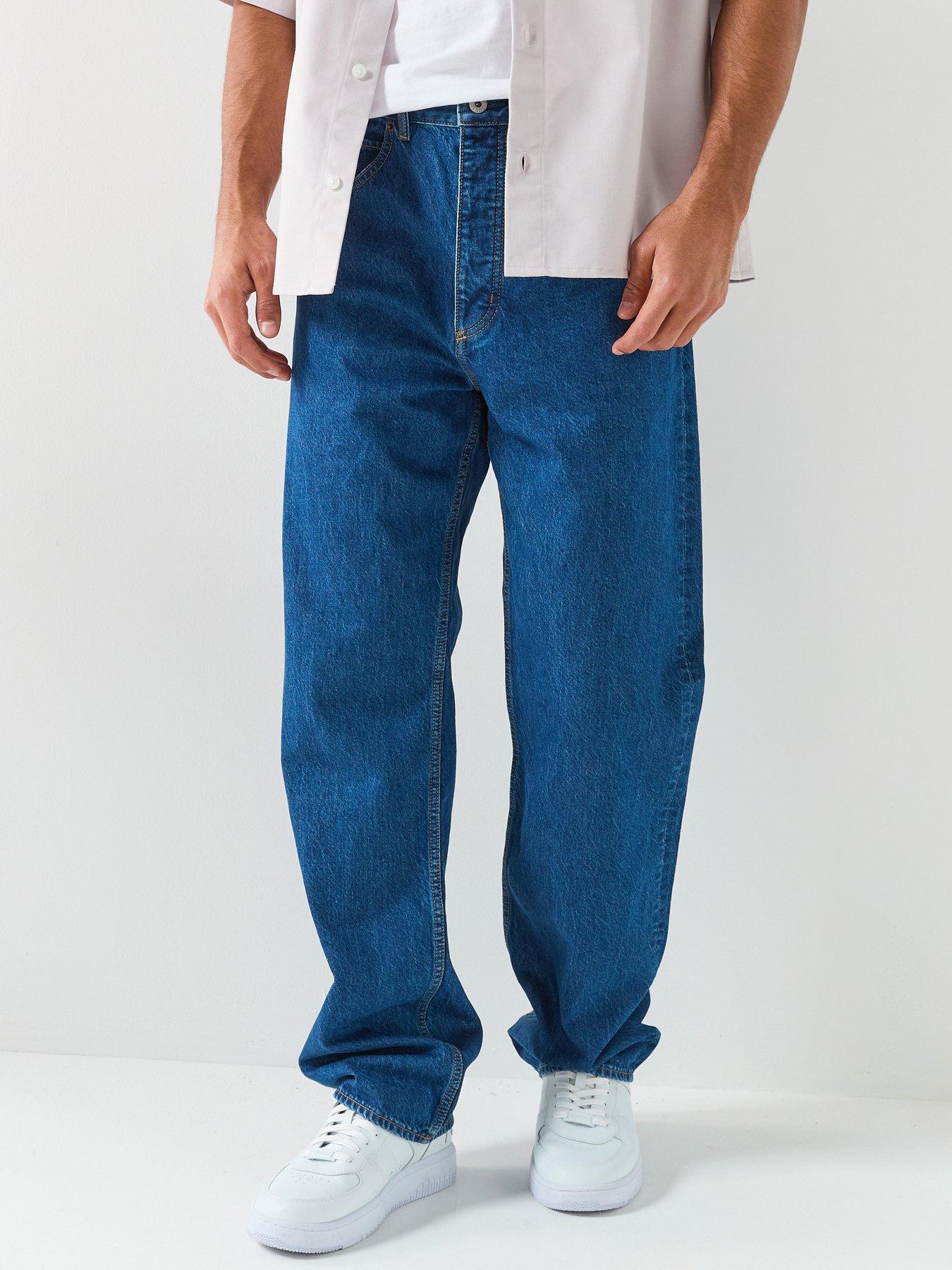 HUGO: Nate Baggy Fit Jeans - Blue