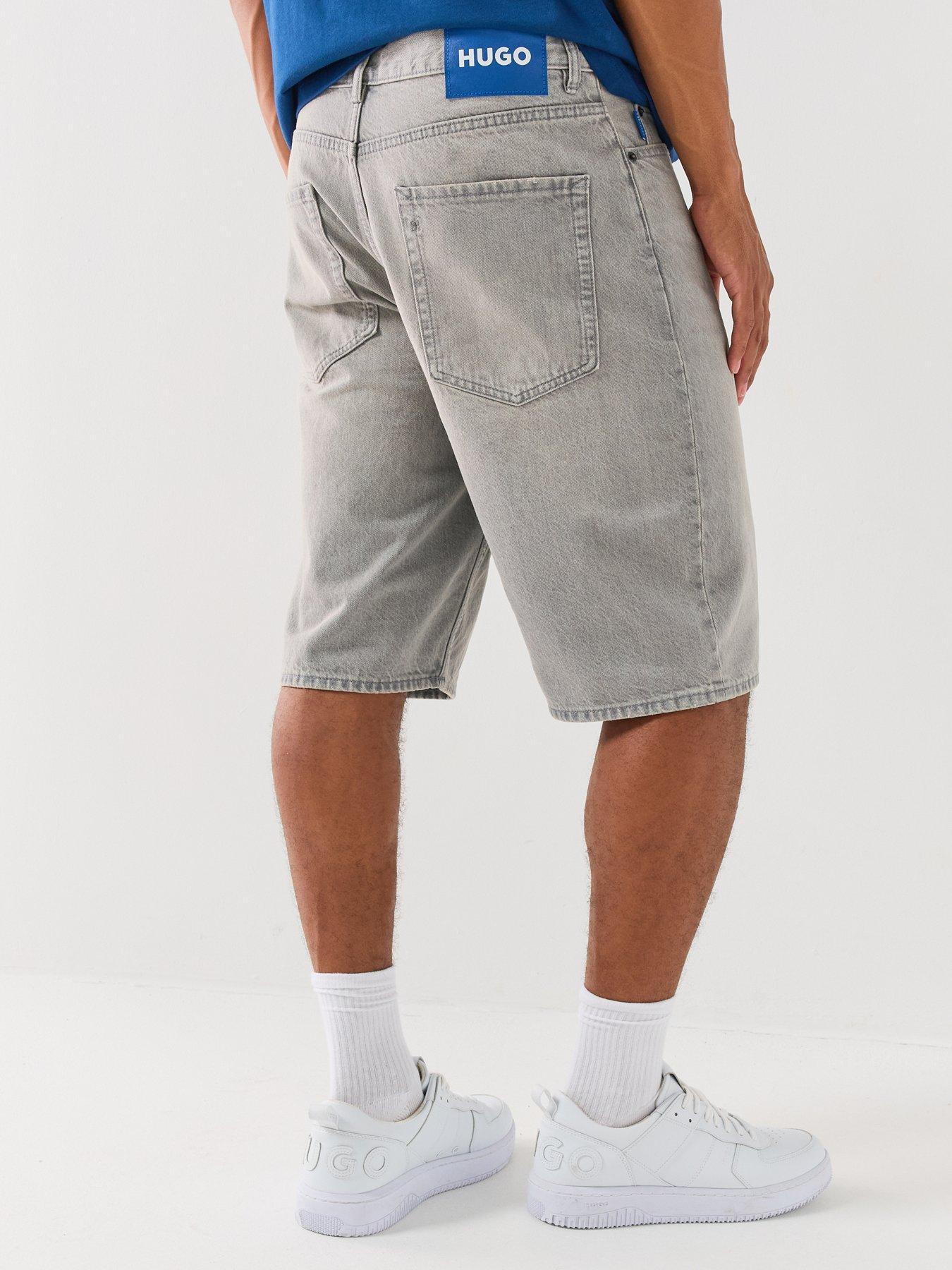 Image 2 of 5 of HUGO Blue Skate Straight Fit Denim Shorts - Grey
