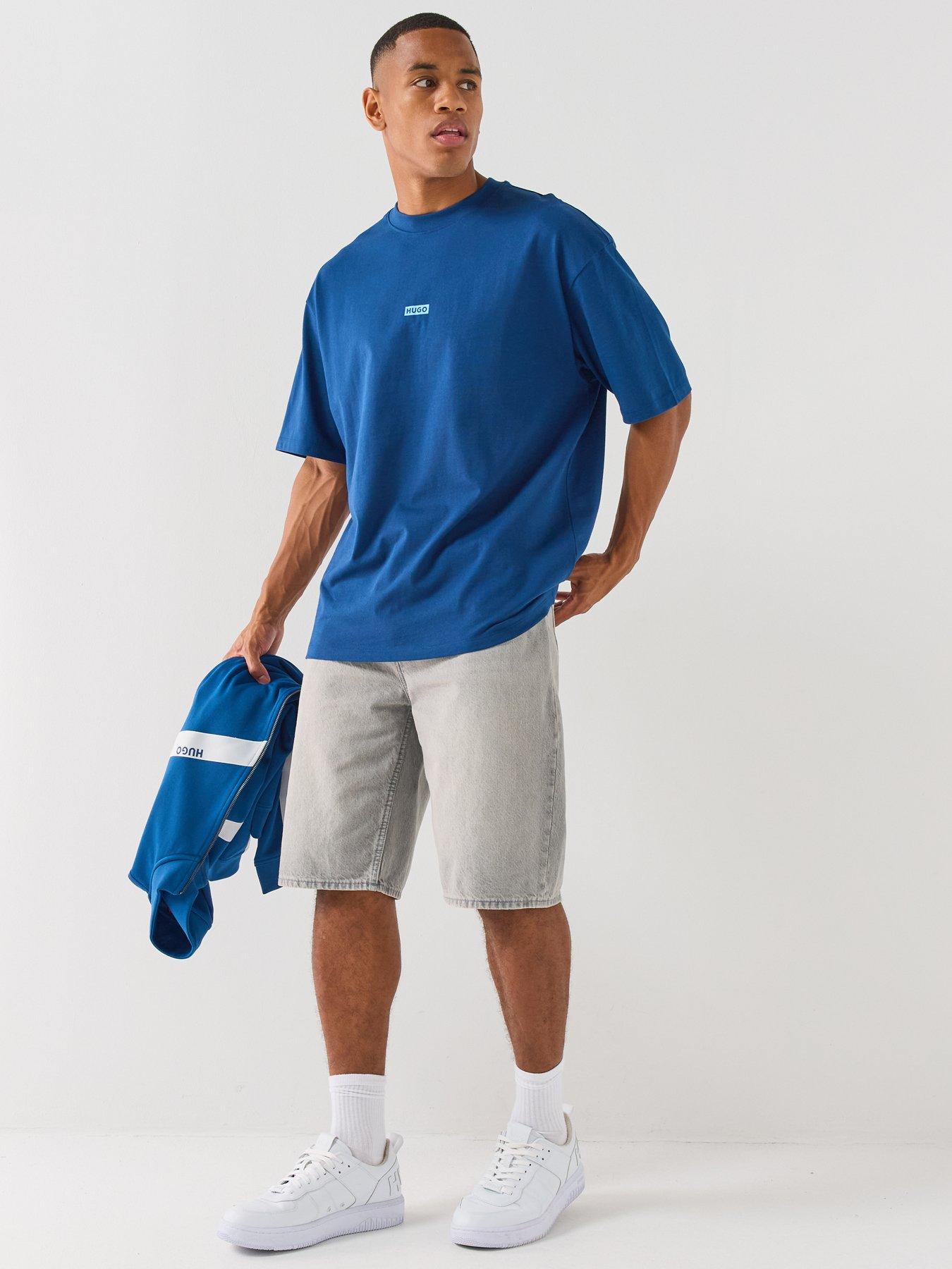 Image 3 of 5 of HUGO Blue Skate Straight Fit Denim Shorts - Grey