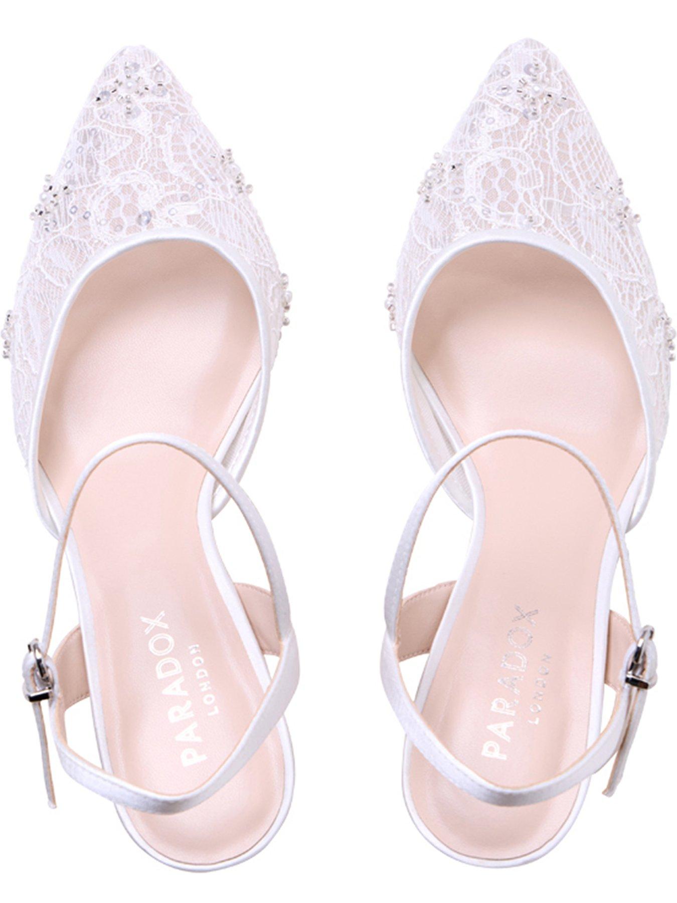 Image 4 of 7 of Paradox London Alaria Bridal Kitten Heel - Ivory