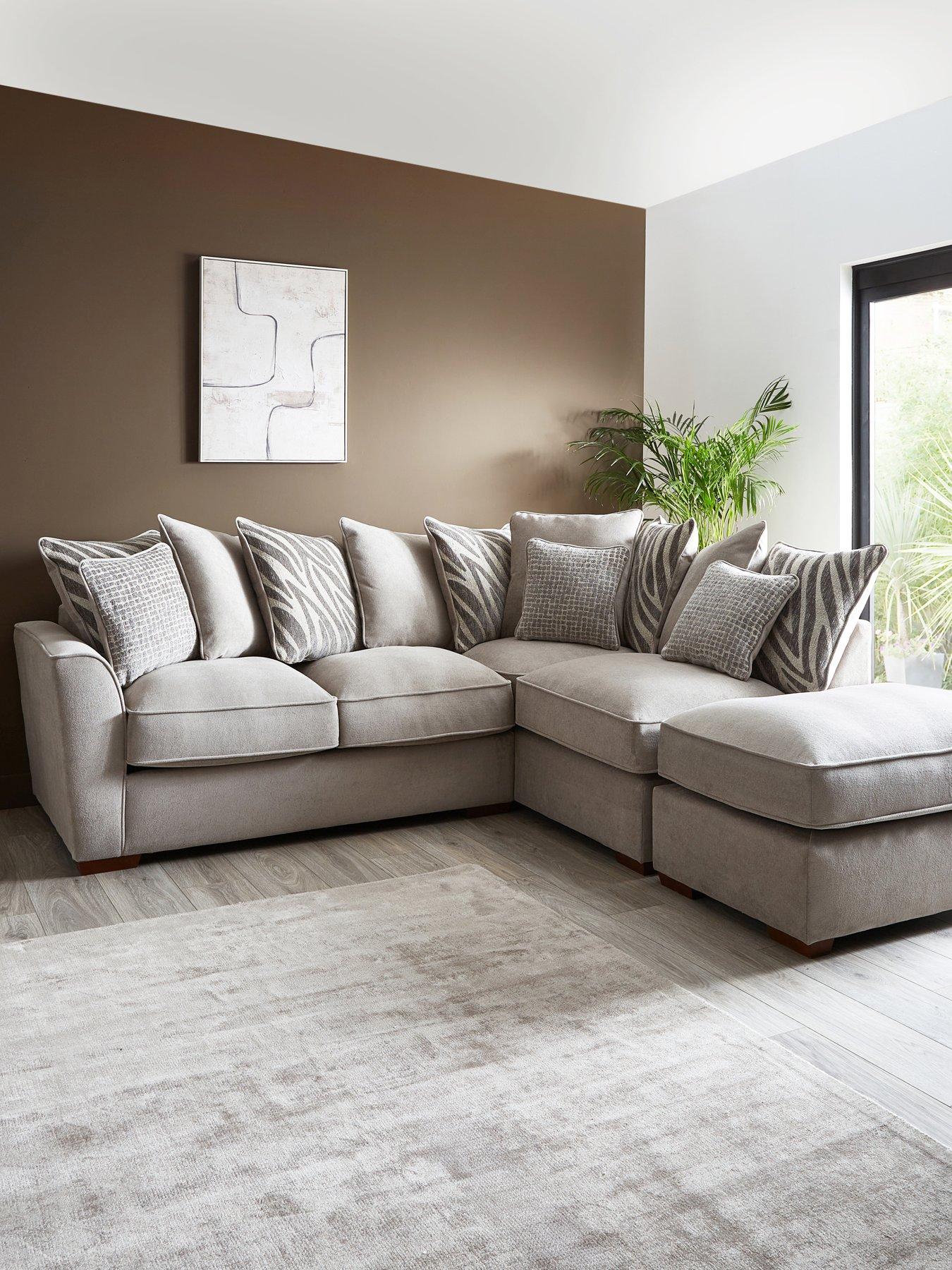 Image 1 of 7 of The Very Collection Nala Right Hand&nbsp;Corner Chaise Sofa with Footstool (Buy &amp; SAVE!)&nbsp;- Made to Order in the UK