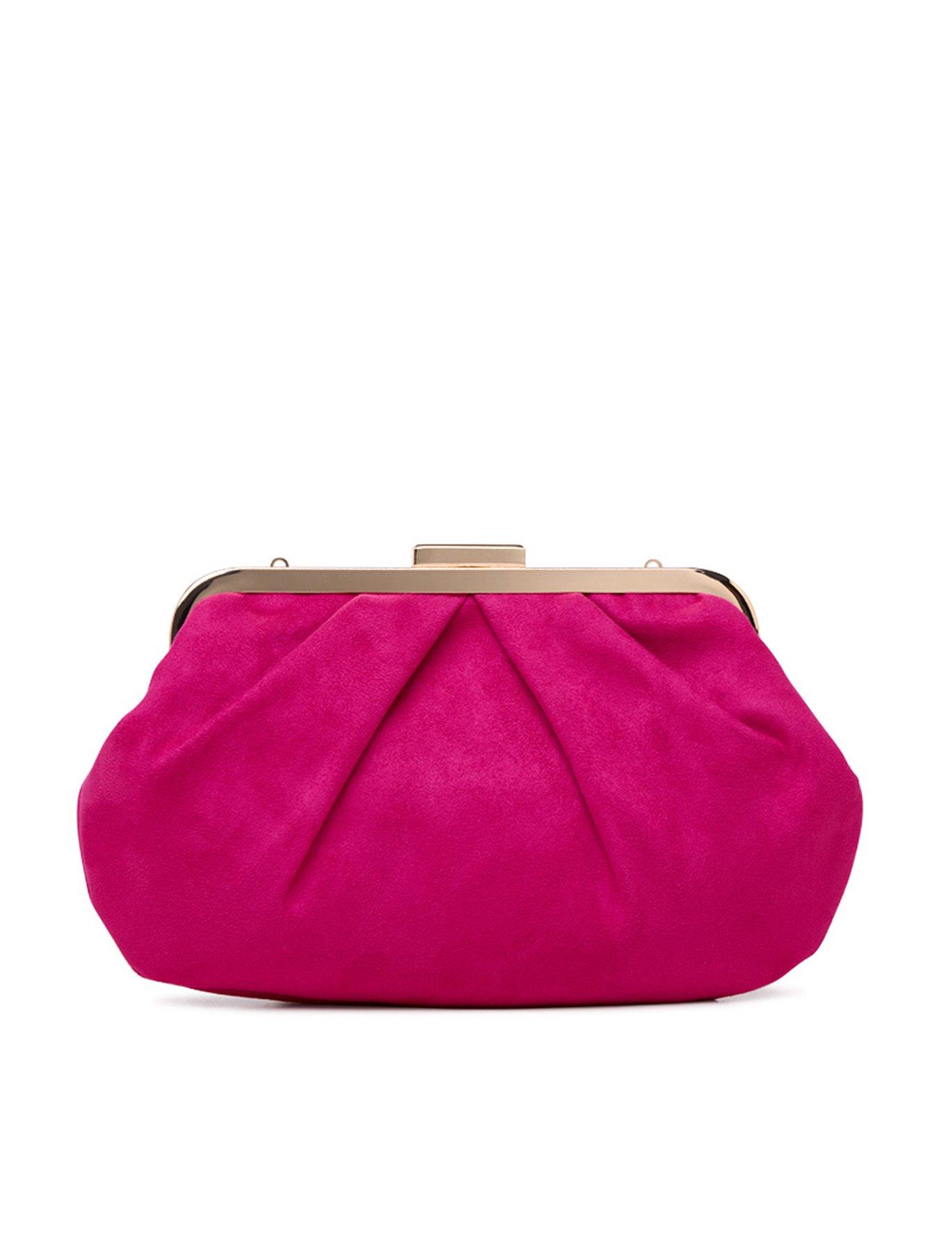 Paradox London Deco Clutch Bag - Fuchsia