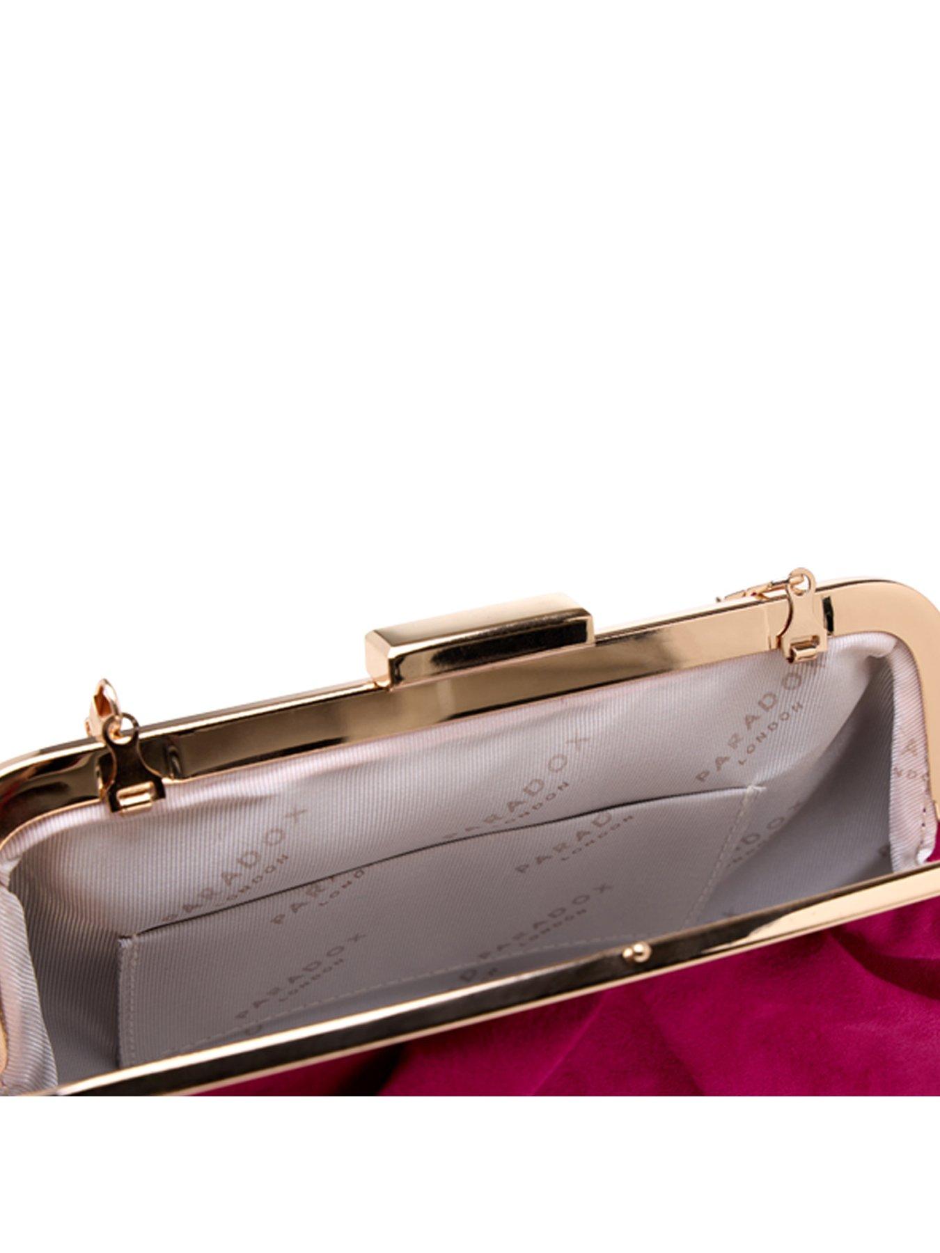 Image 4 of 6 of Paradox London Deco Clutch Bag - Fuchsia
