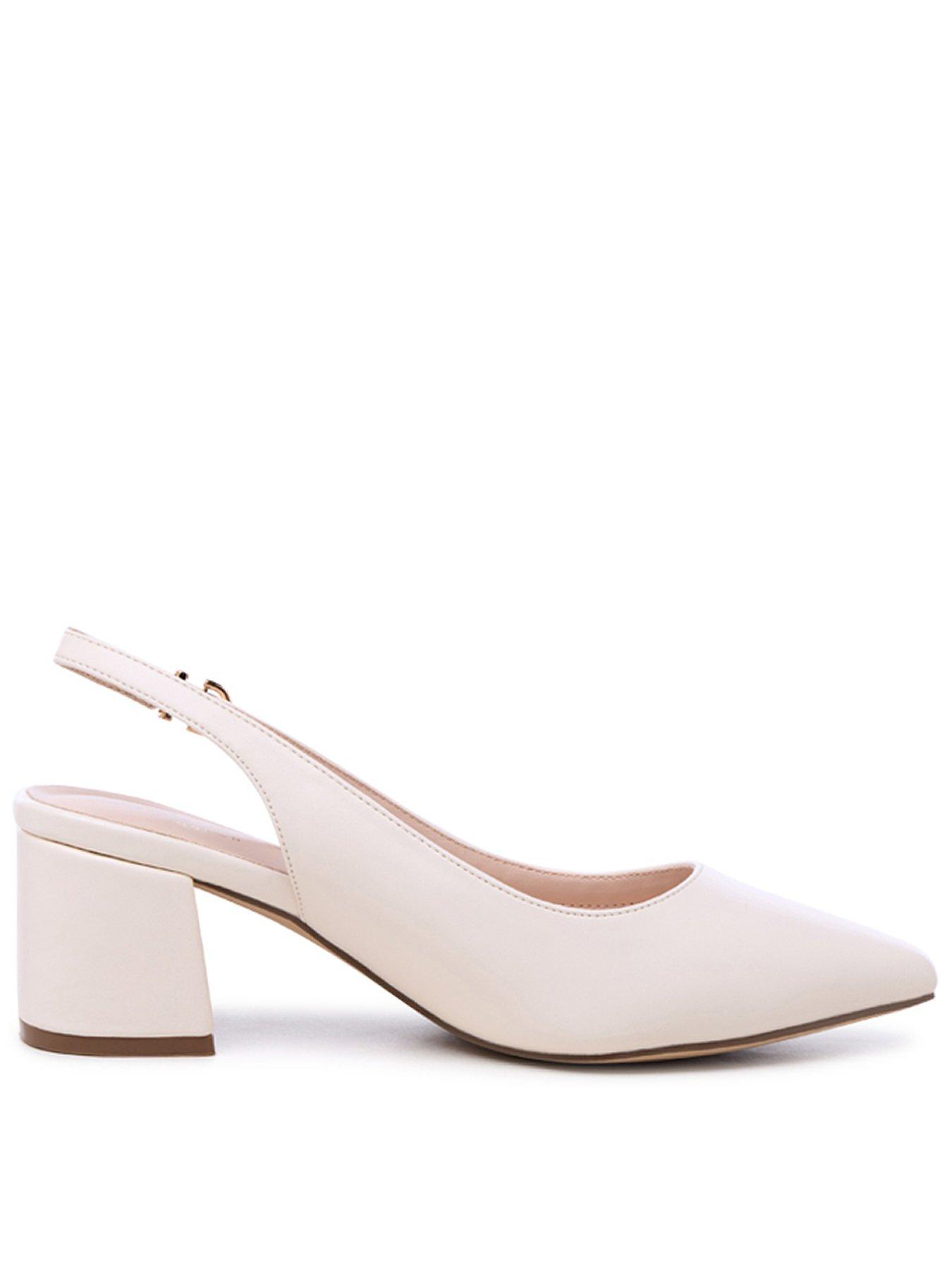 Paradox London Flynn Wide Fit Sling Back Heel - Cream