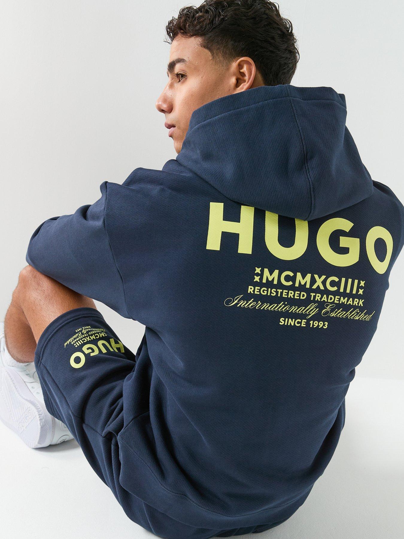 Image 4 of 6 of HUGO Nazardo International Logo Hoodie - Blue