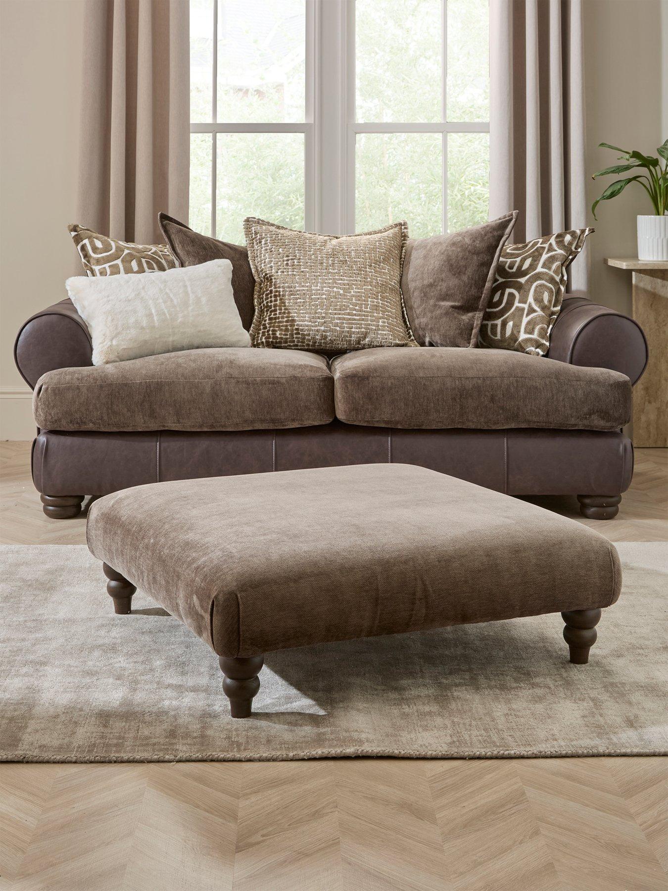 The Very Collection: Broadway 3 Seater Fabric Sofa + Footstool