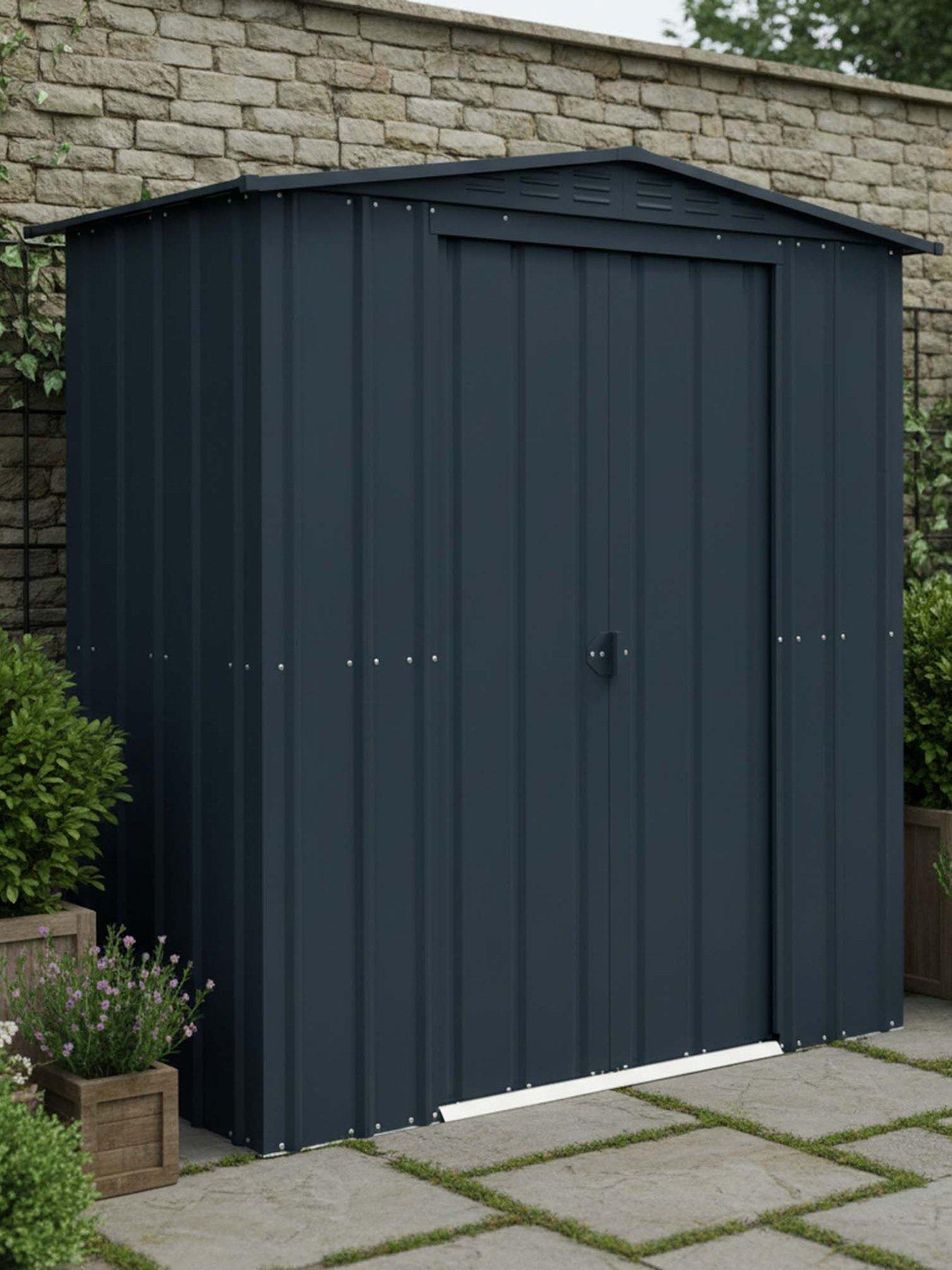 Globel 6 x 3 Apex Grey Metal Shed