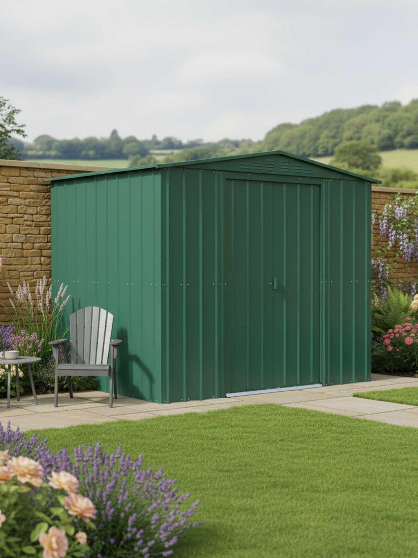 Globel 8 X 6 Apex Green Metal Shed