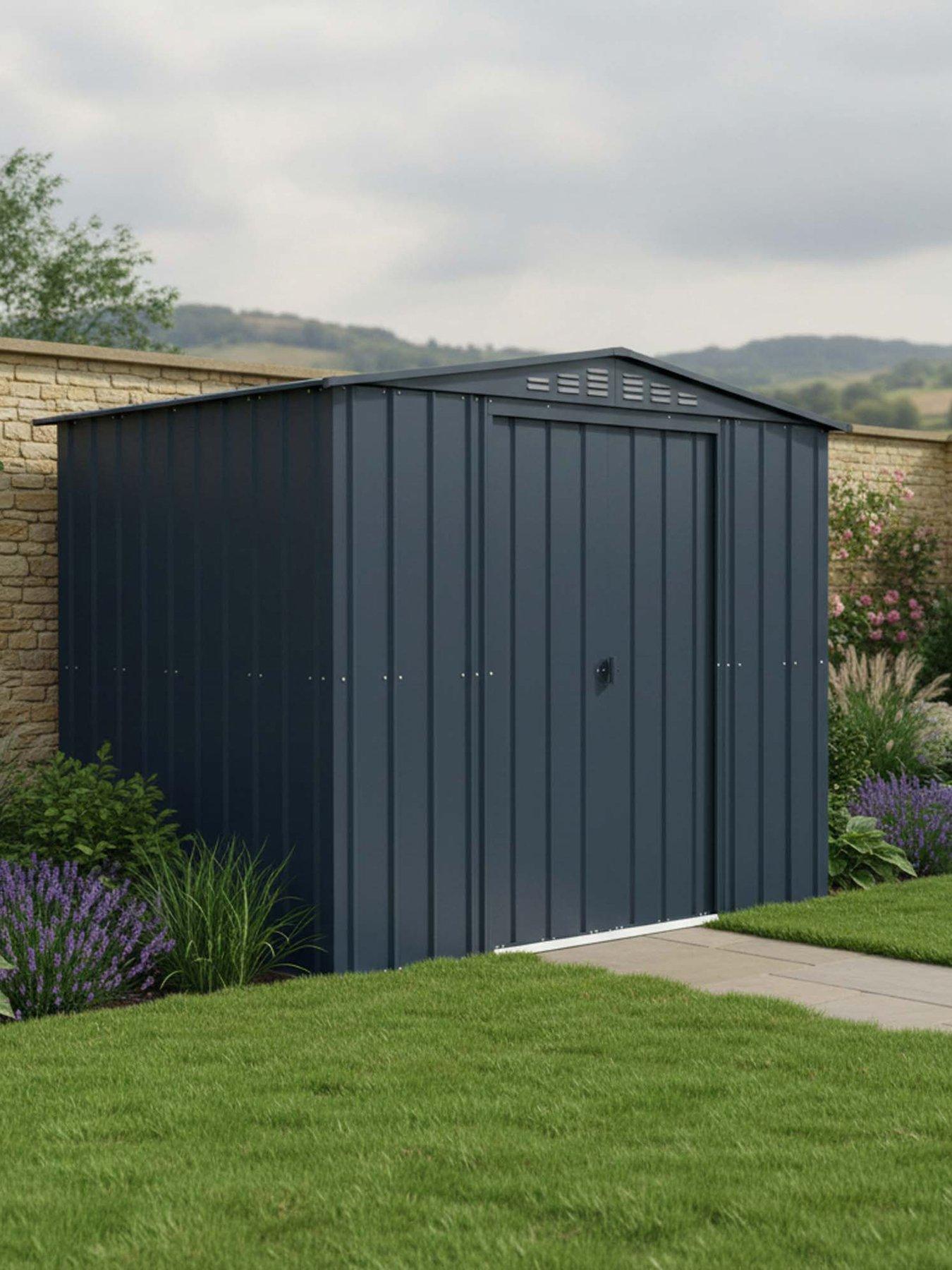 Globel 8 x 6 Apex Grey Metal Shed