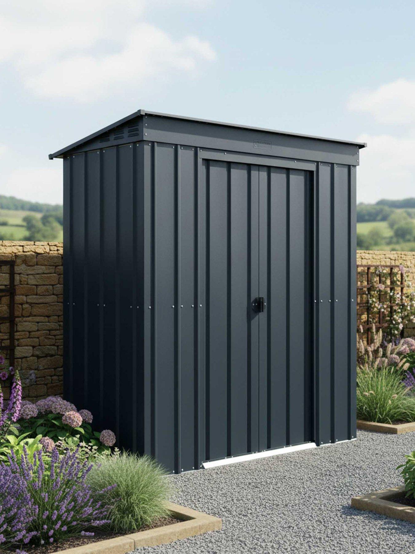 Globel 6 x 3 Pent Grey Metal Shed