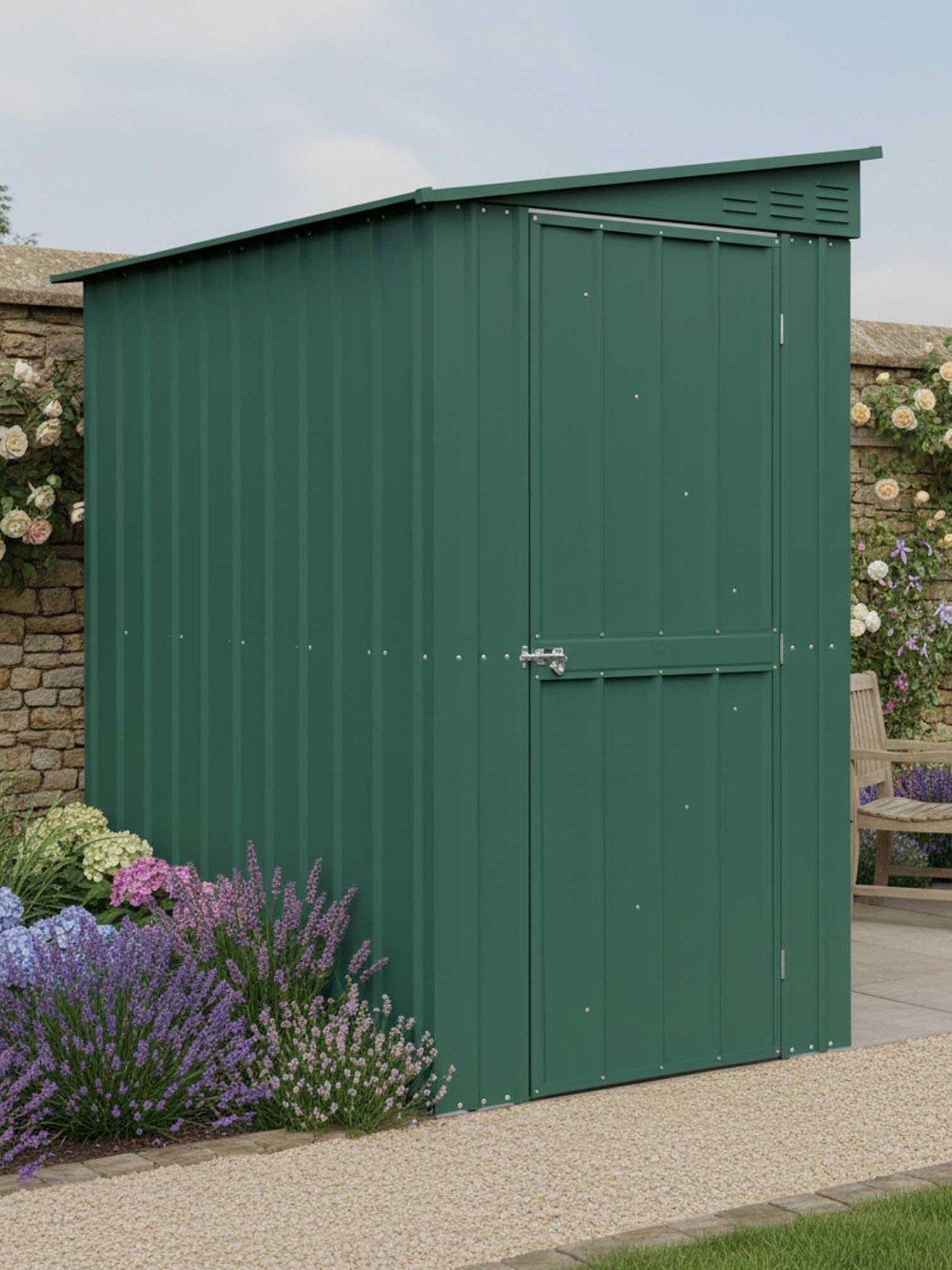 Globel 4 x 6 Lean-to Green Metal Shed