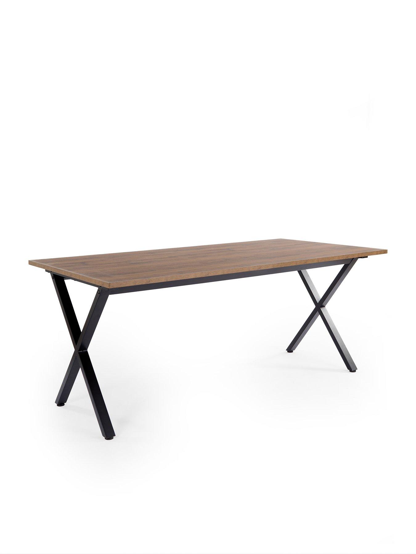 Image 3 of 6 of The Very Collection Harlem 180cm Mid Oak Dining Table &amp; 4 Sorena Grey Dining Chairs