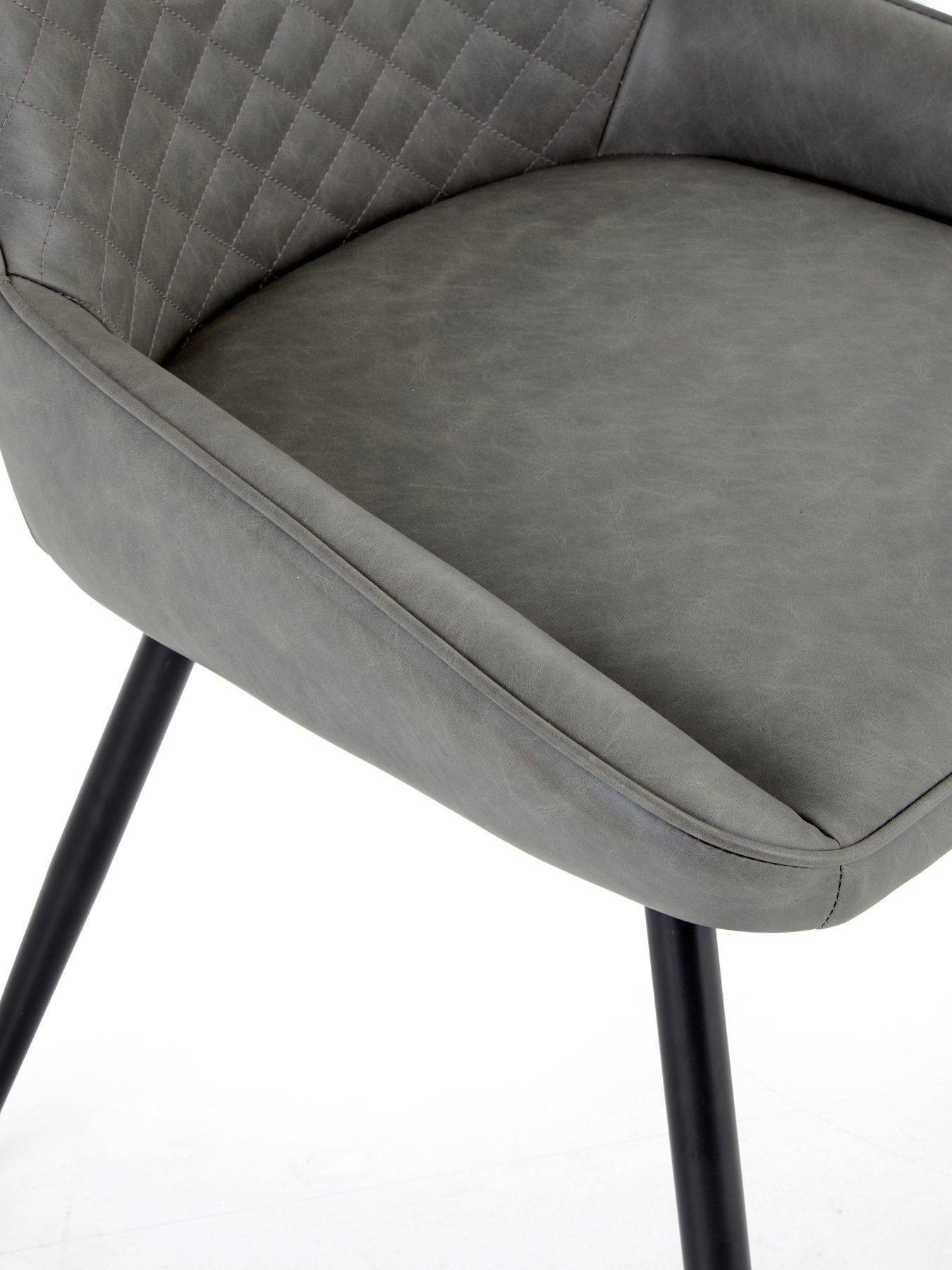 Image 6 of 6 of The Very Collection Harlem 180cm Mid Oak Dining Table &amp; 4 Sorena Grey Dining Chairs