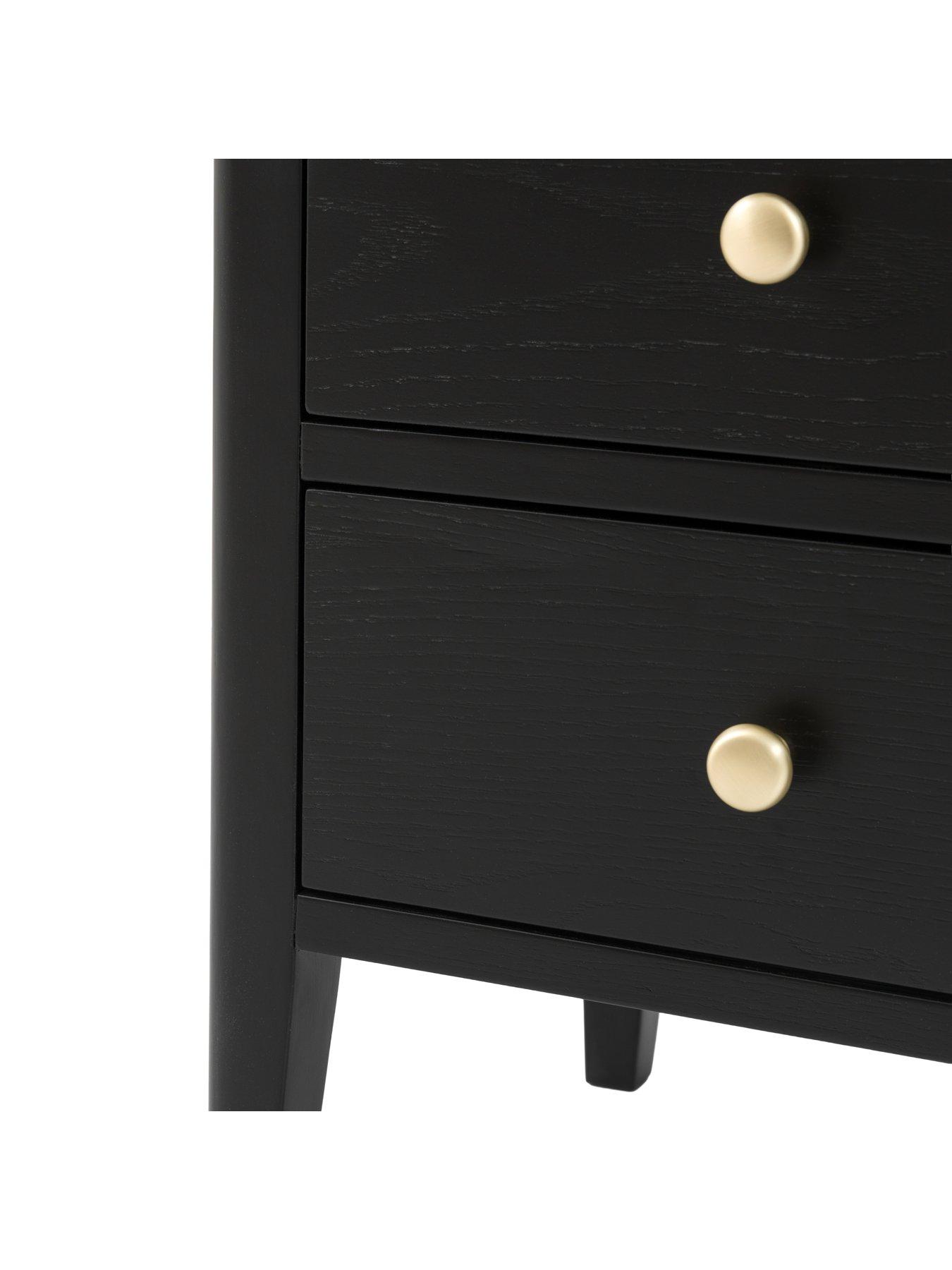 Image 3 of 5 of Gallery Direct Acton 2 Drawer Bedside Black