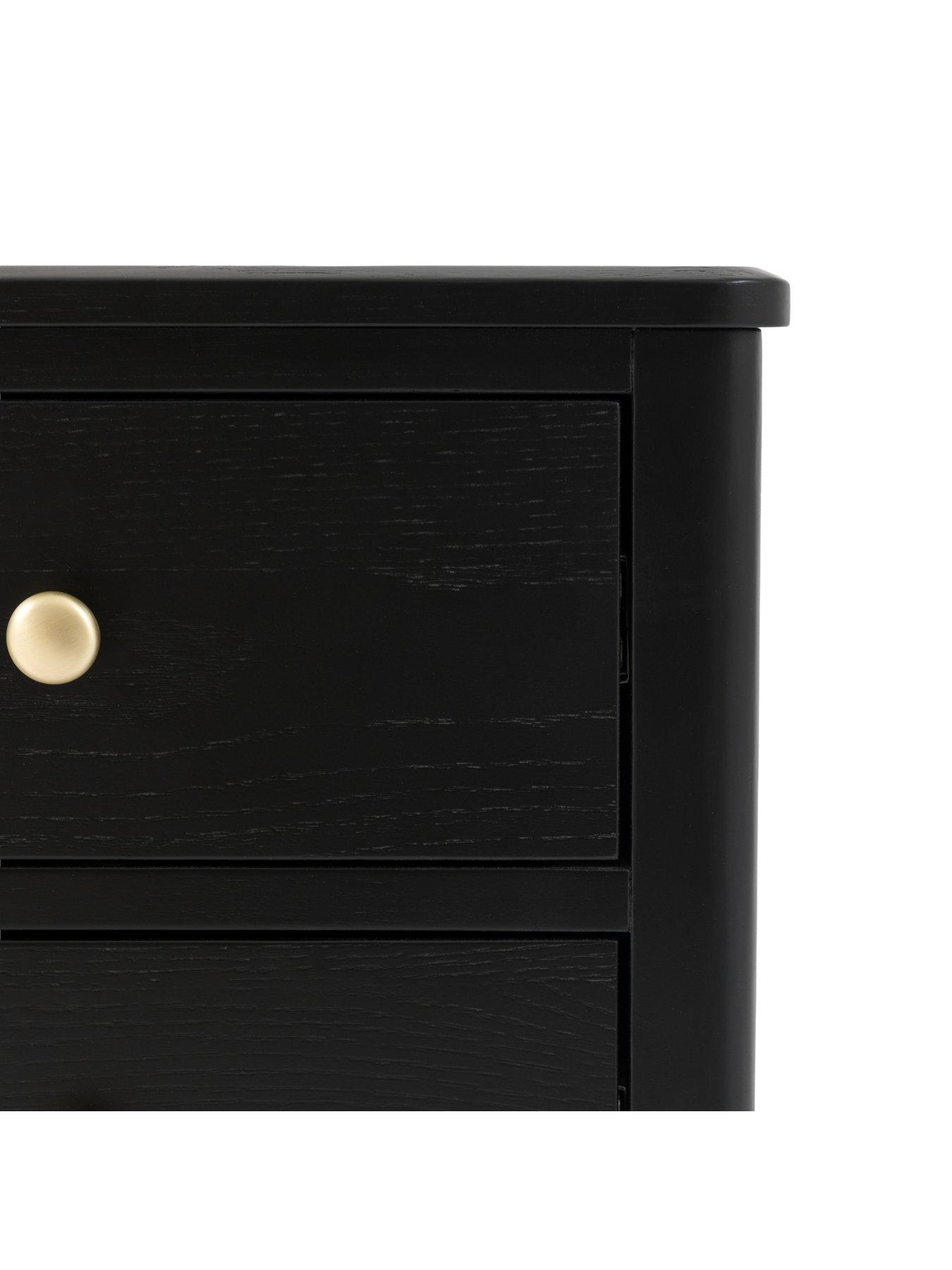 Image 4 of 5 of Gallery Direct Acton 2 Drawer Bedside Black