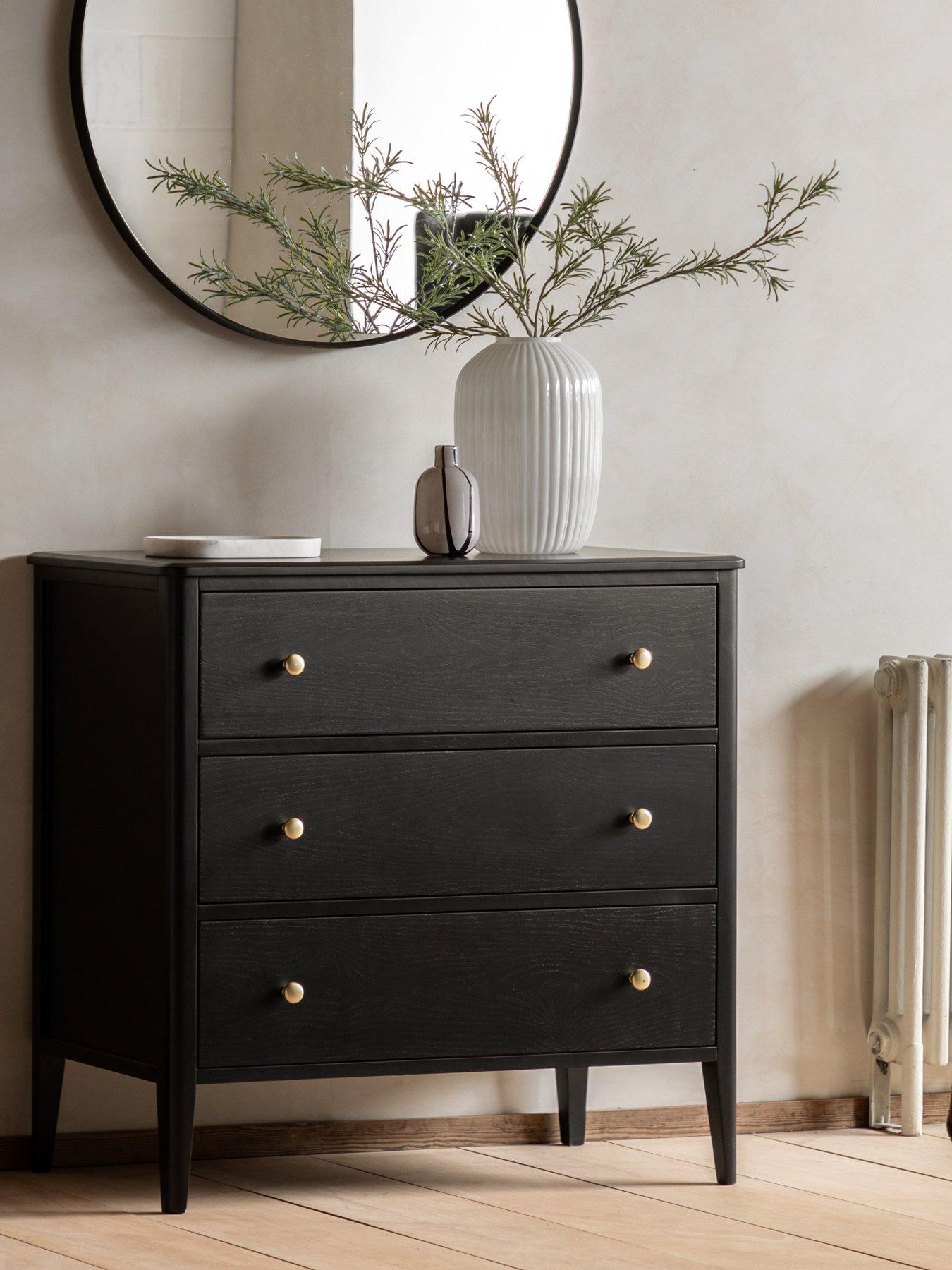 Chic Living Black Acton 3 Drawer Chest - Image 2