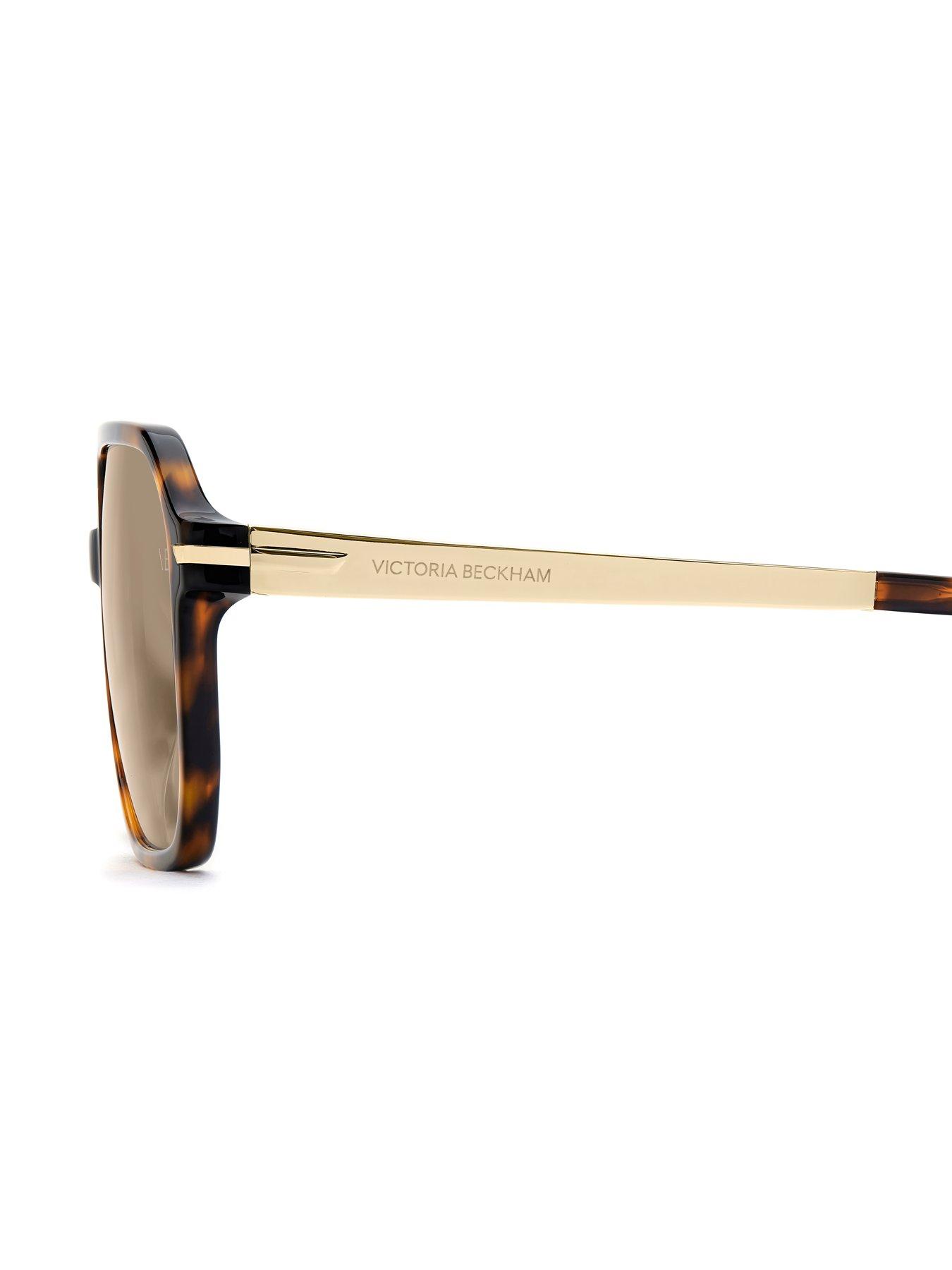 Image 4 of 5 of VICTORIA BECKHAM 1002/S Square Frame Navigator Sunglasses - Brown