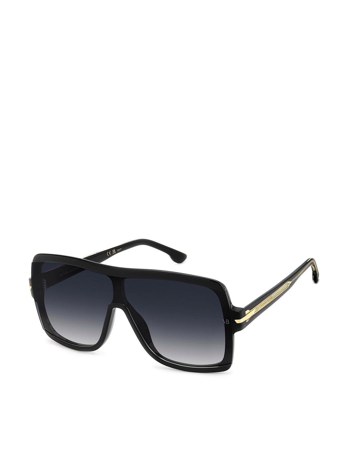 VICTORIA BECKHAM Oversized Mask Shape Sunglasses- Black