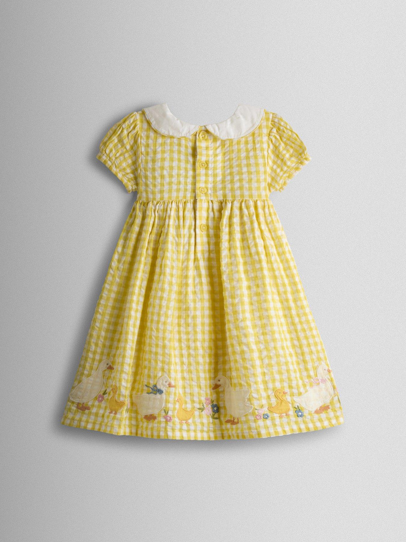 Image 4 of 7 of JoJo Maman Bebe Toddler Girls Duck Applique Smocked Dress - Yellow