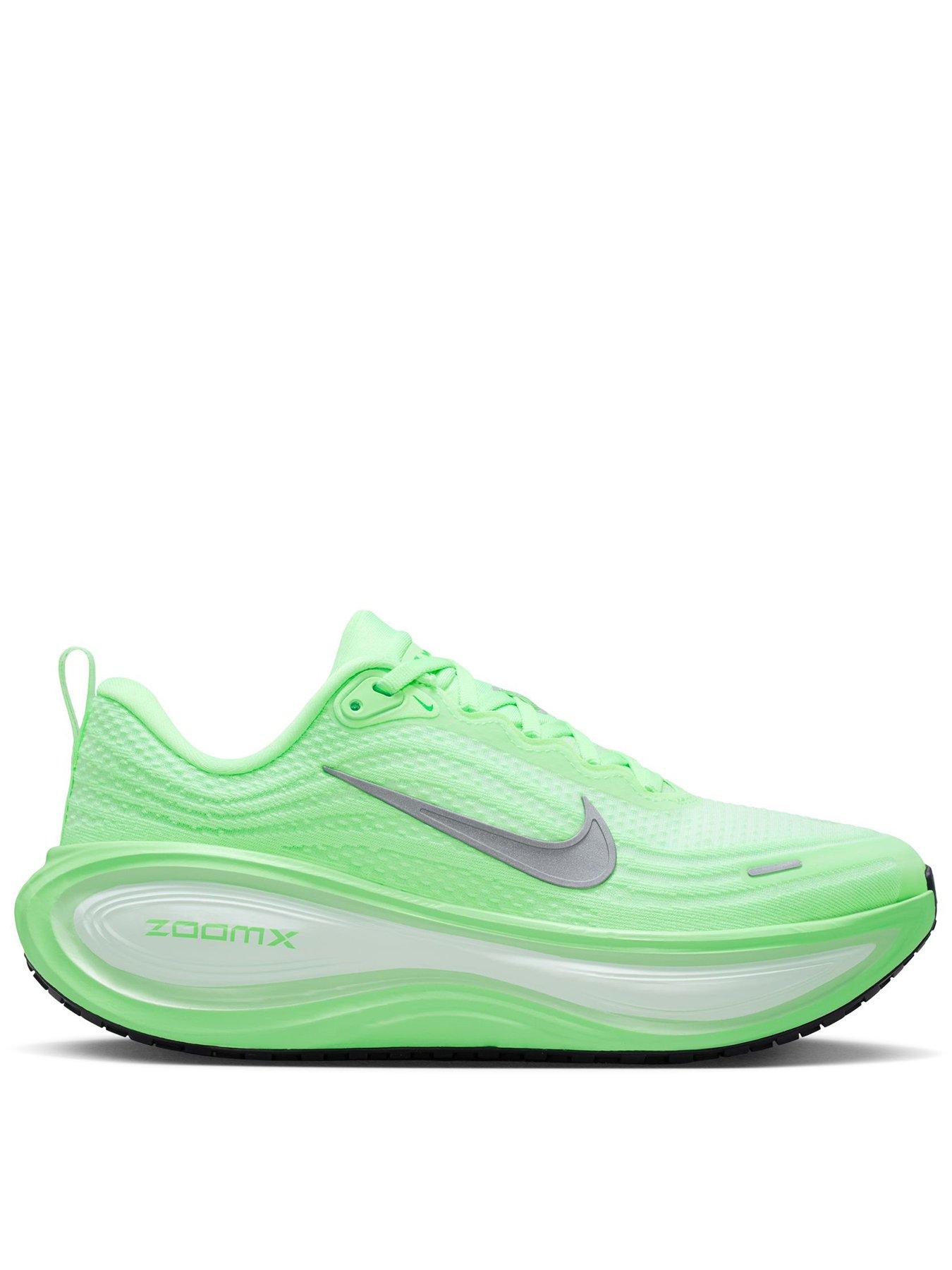 Nike Womens Running Vomero Plus Trainers, White/Metallic Silver/Green, Size 5.5, Women