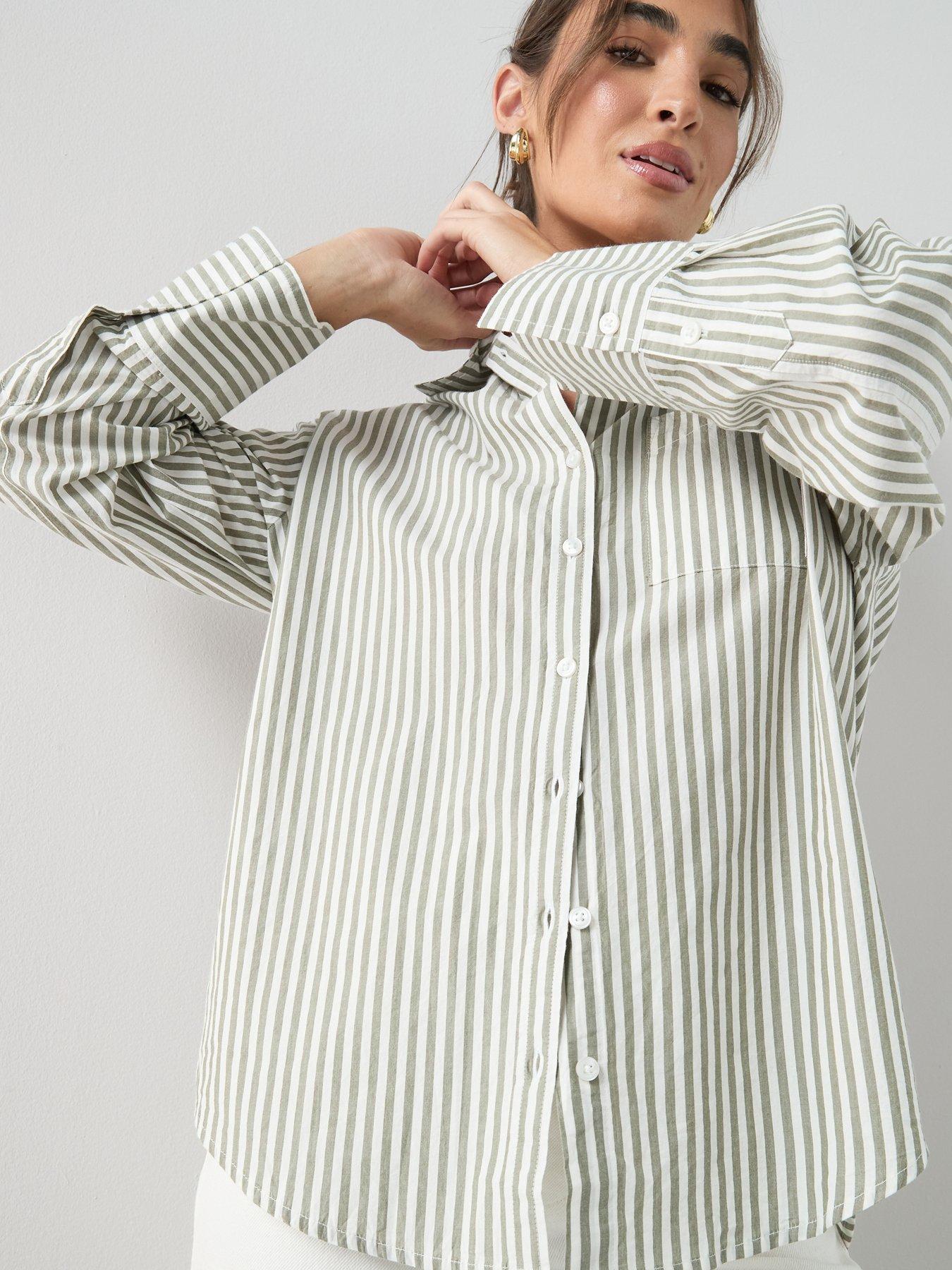 Image 4 of 6 of The Very Collection Cotton Poplin Stripe Shirt