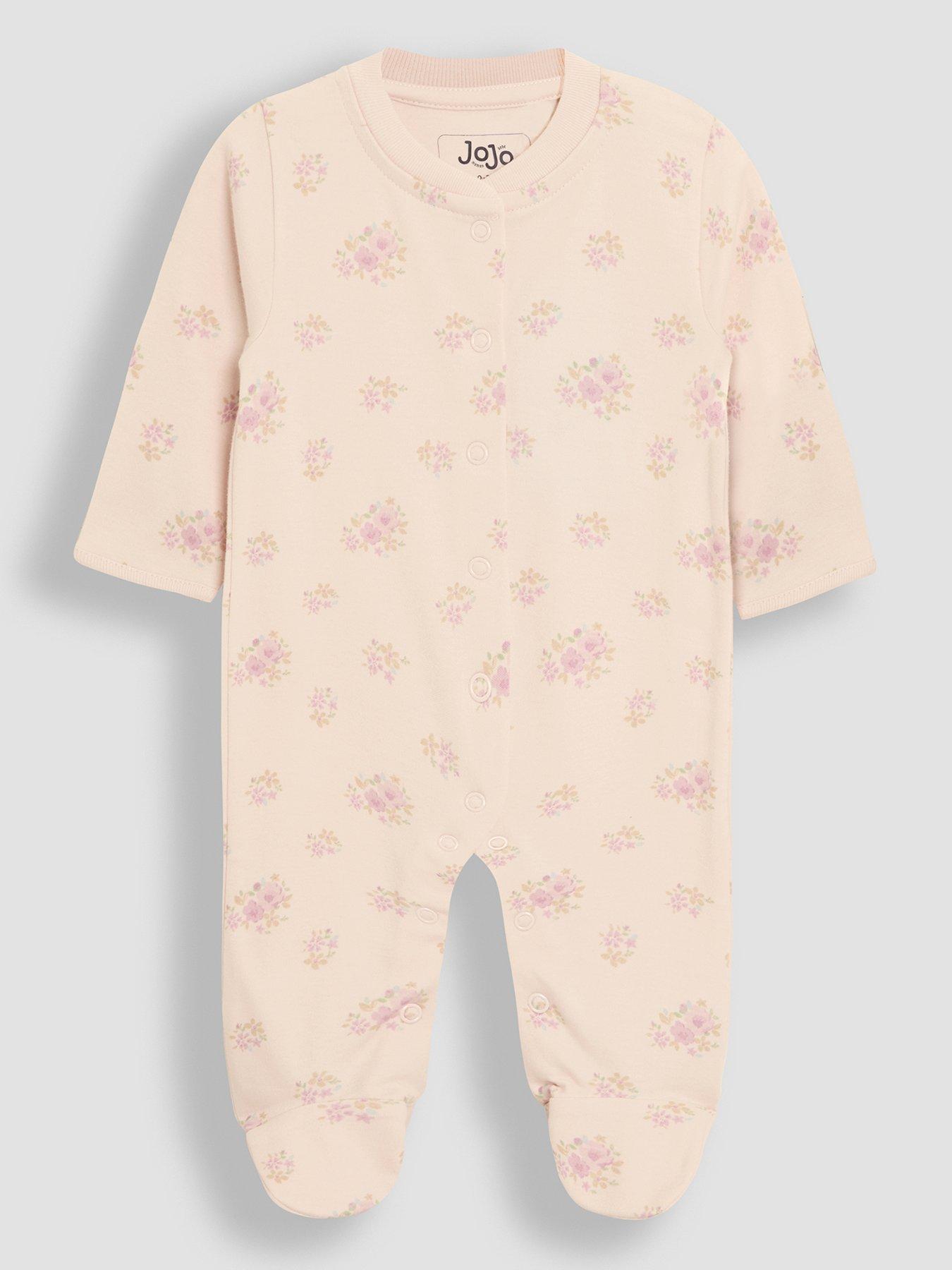 Image 2 of 5 of JoJo Maman Bebe Baby Girls 2 Piece Sleepsuit &amp; Velour Jacket Set - Multi