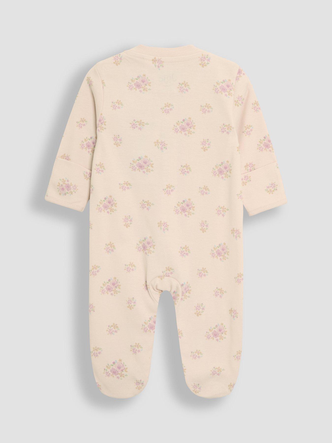 Image 3 of 5 of JoJo Maman Bebe Baby Girls 2 Piece Sleepsuit &amp; Velour Jacket Set - Multi