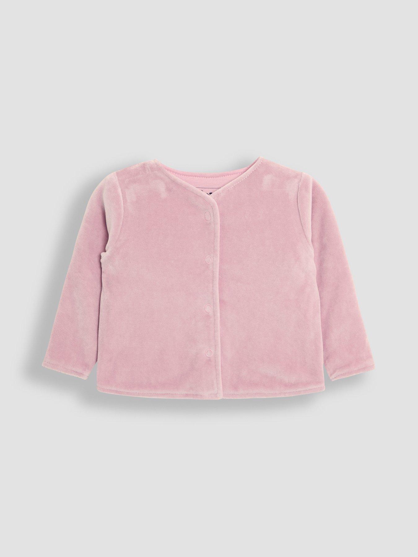 Image 4 of 5 of JoJo Maman Bebe Baby Girls 2 Piece Sleepsuit &amp; Velour Jacket Set - Multi