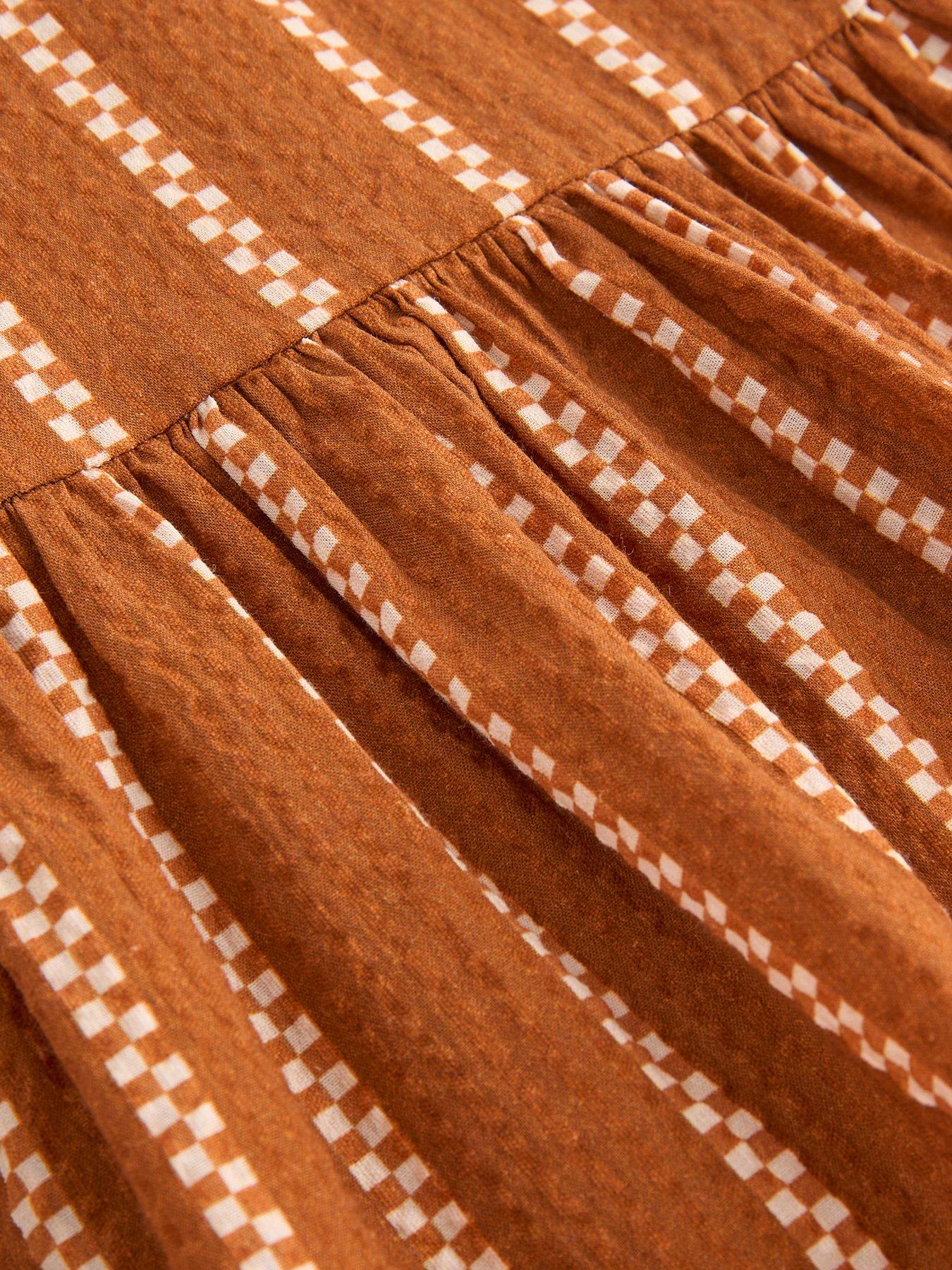 Image 5 of 6 of The Very Collection Girls Peplum Top And Trouser Stripe Set - Brown / Orange