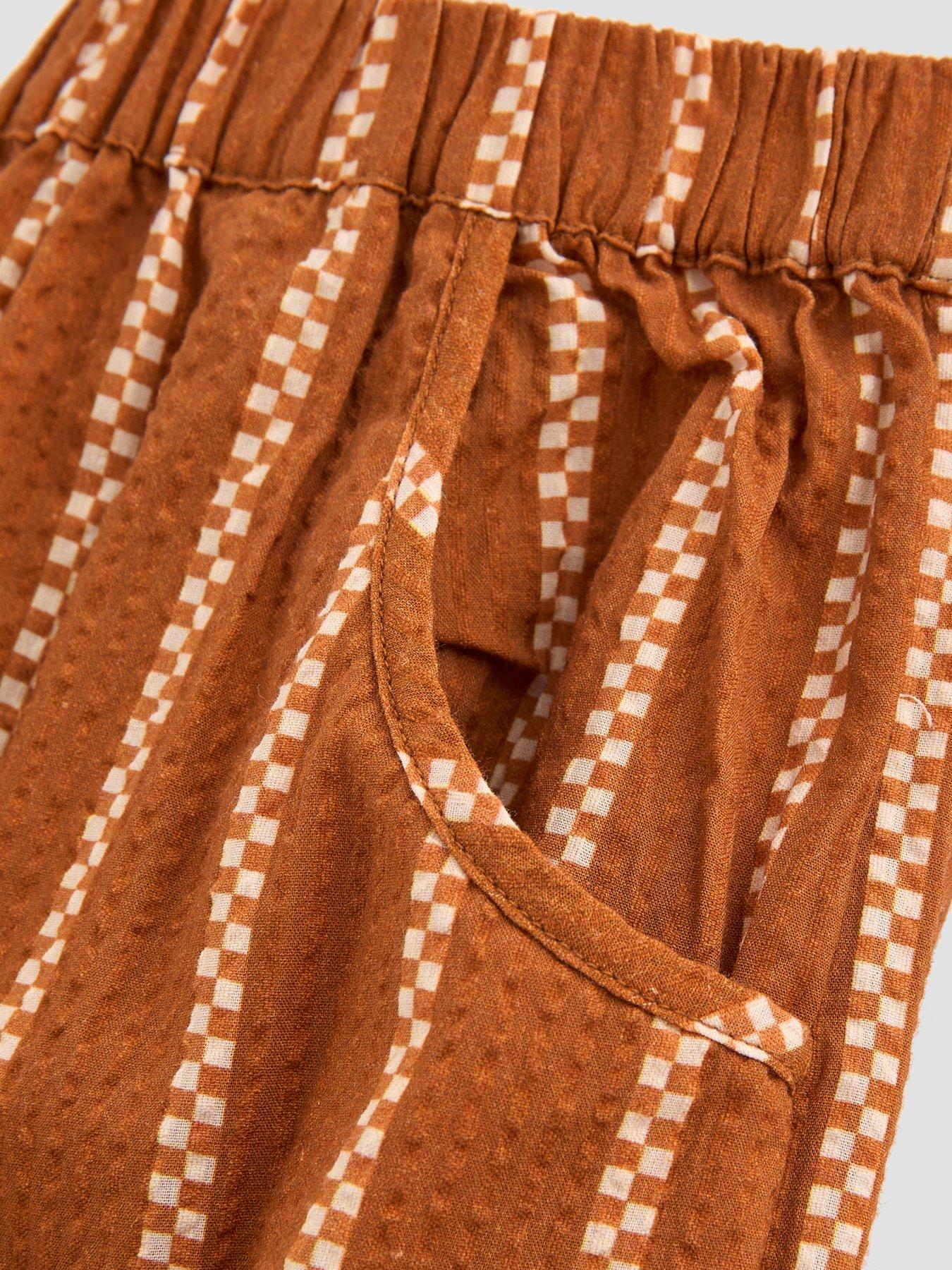 Image 6 of 6 of The Very Collection Girls Peplum Top And Trouser Stripe Set - Brown / Orange