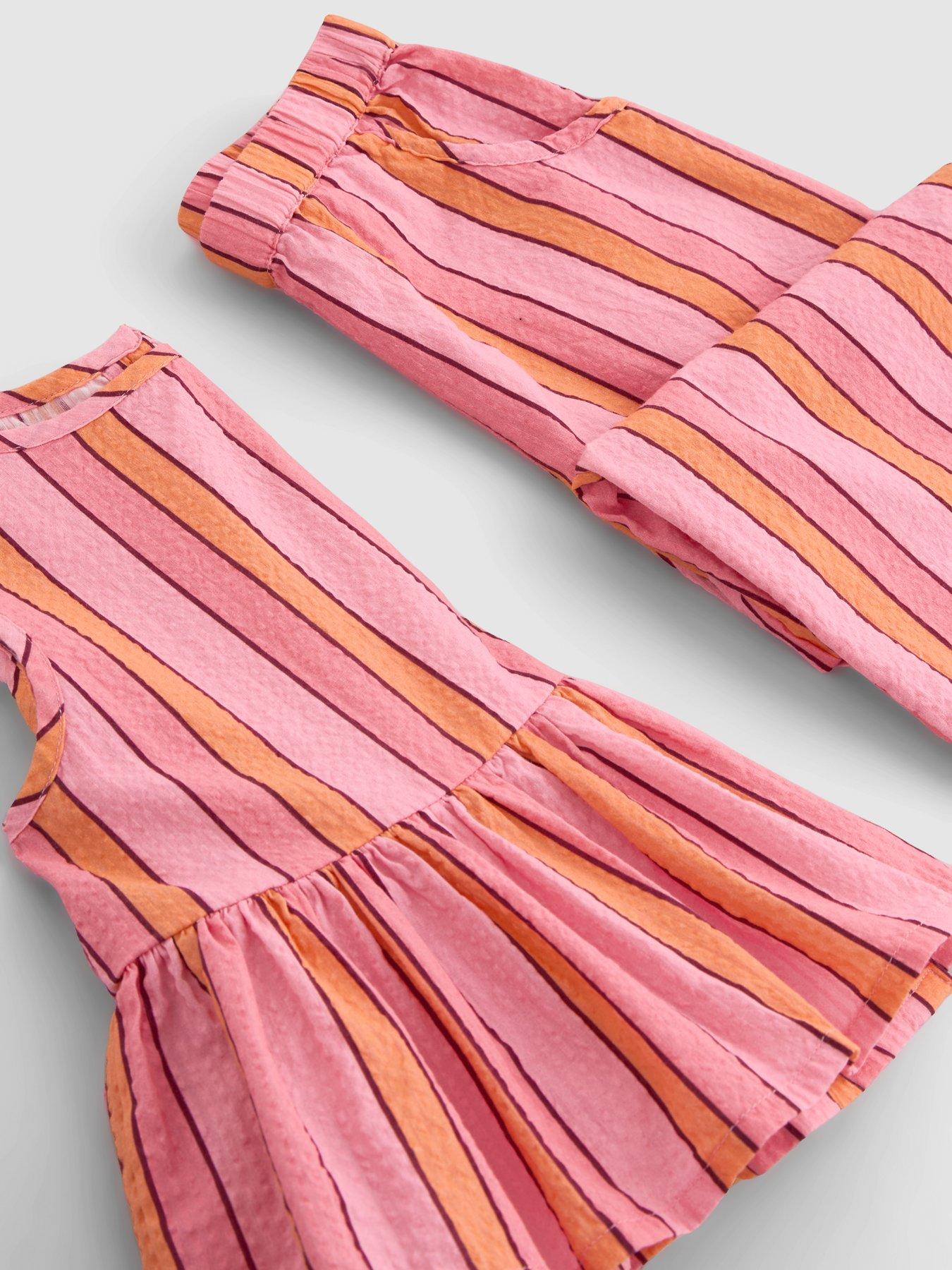 Image 3 of 4 of The Very Collection Girls Peplum Top And Trouser Stripe Set - Pink