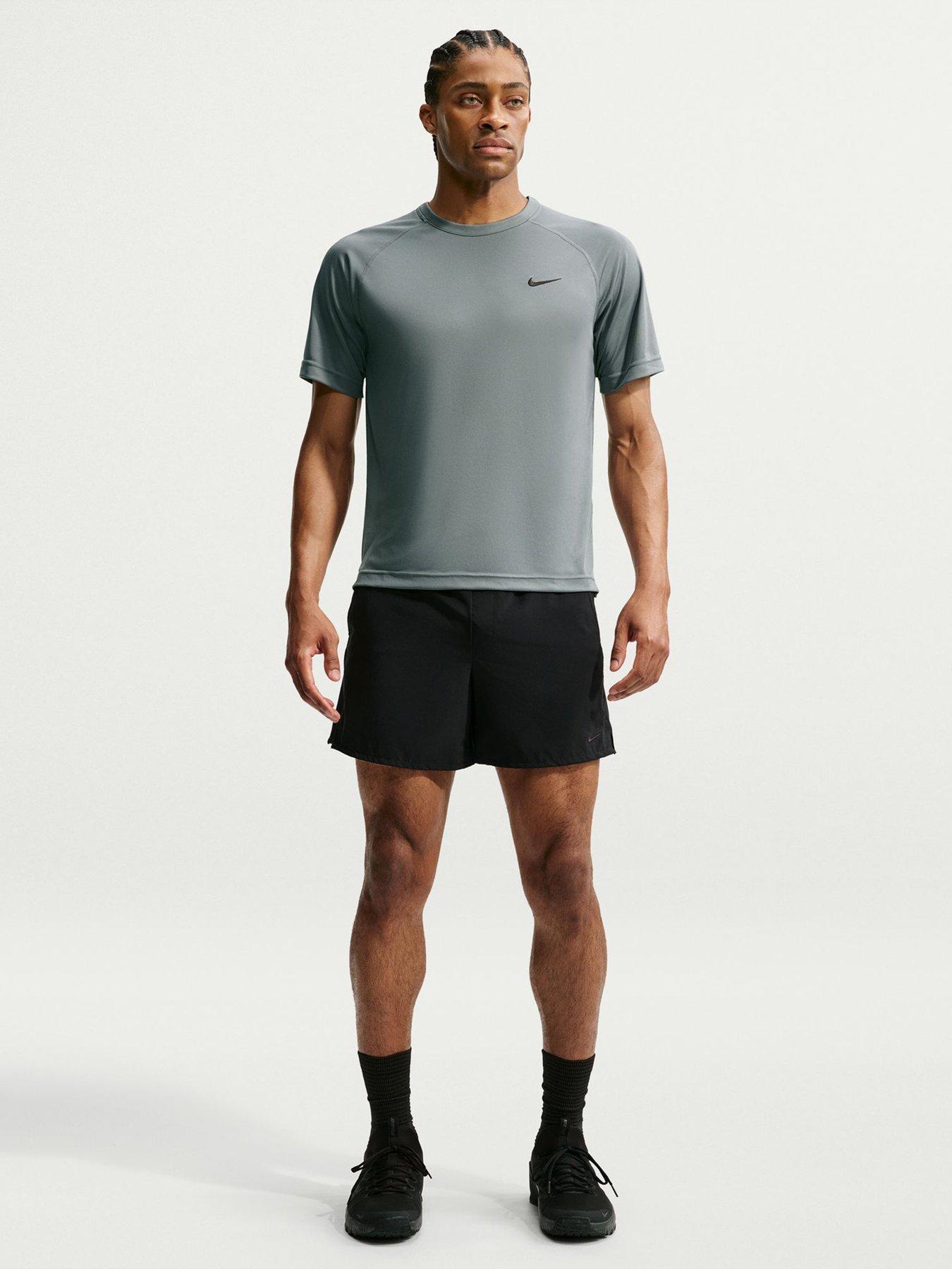 Nike Mens Dri-Fit Hyverse Flex Short Sleeve T-Shirt, Smoke Grey/Black, Size M, Men