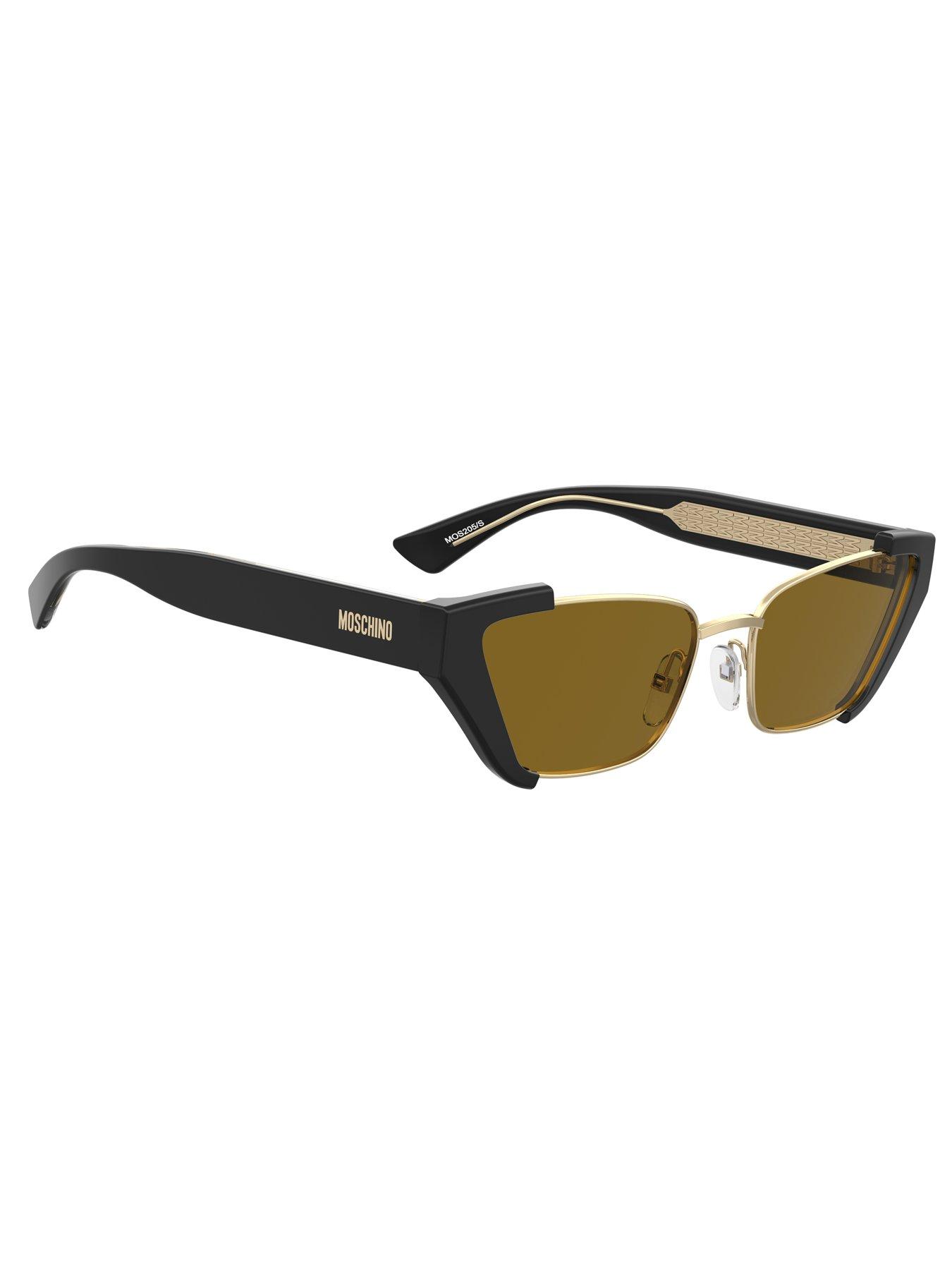 Image 2 of 4 of Moschino Shallow Cat Eye Metal Frame With Chunky Overlays- Black