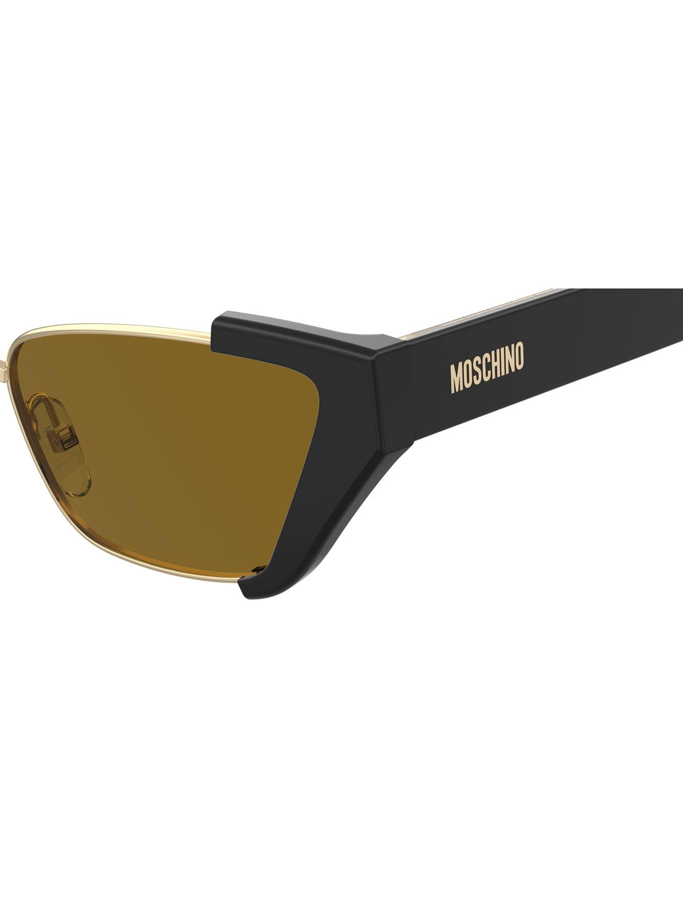 Image 4 of 4 of Moschino Shallow Cat Eye Metal Frame With Chunky Overlays- Black