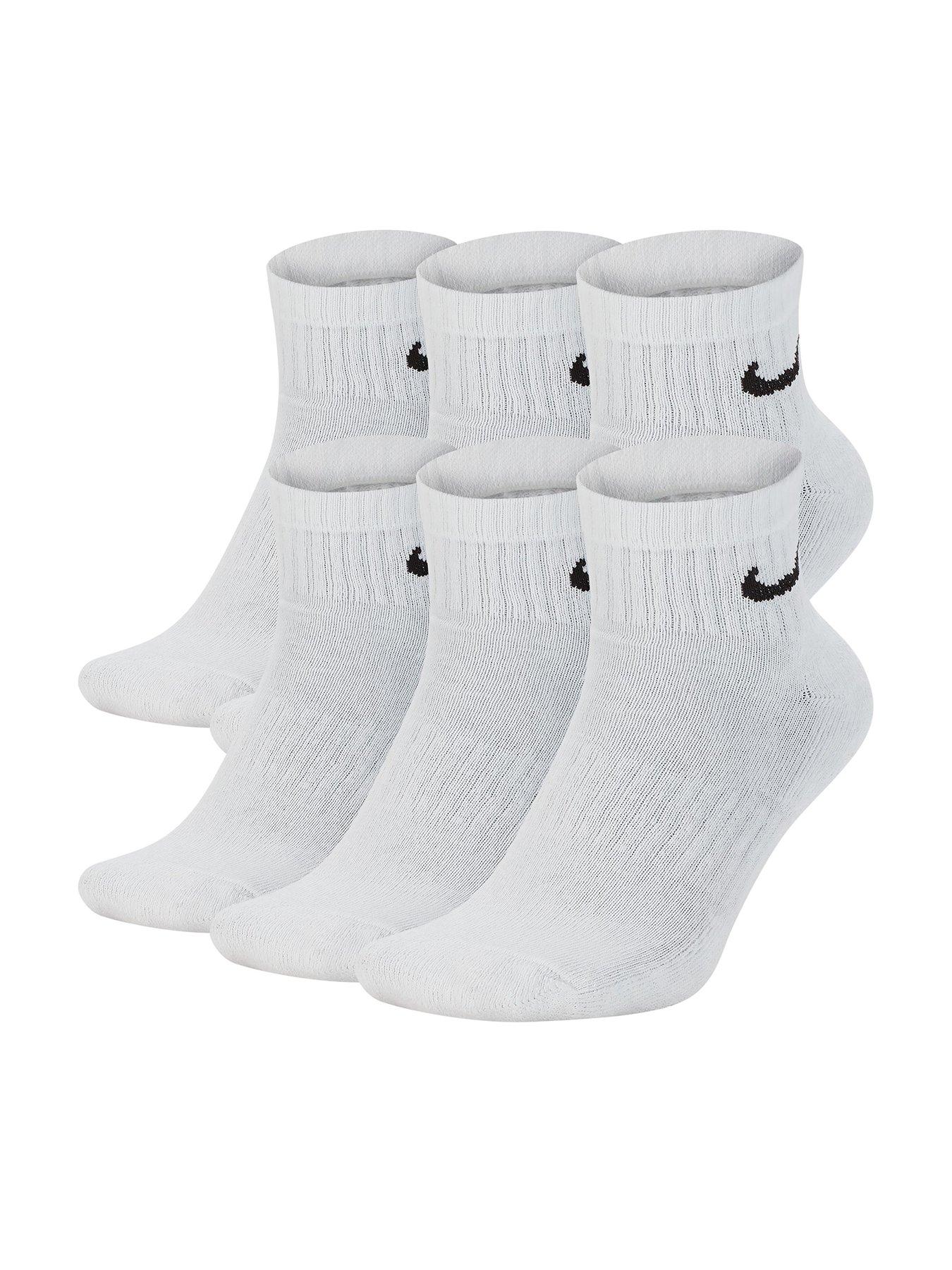 Nike Mens Training Everyday Cushioned Ankle Socks (6 Pairs) - White/Black