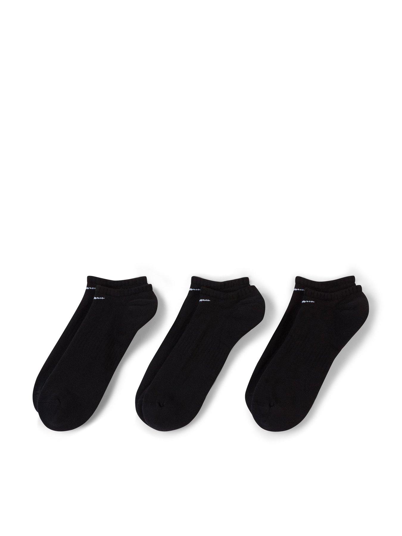 Image 1 of 5 of Nike Mens Training Everyday Cushioned No Show Socks (3 Pack) - Black