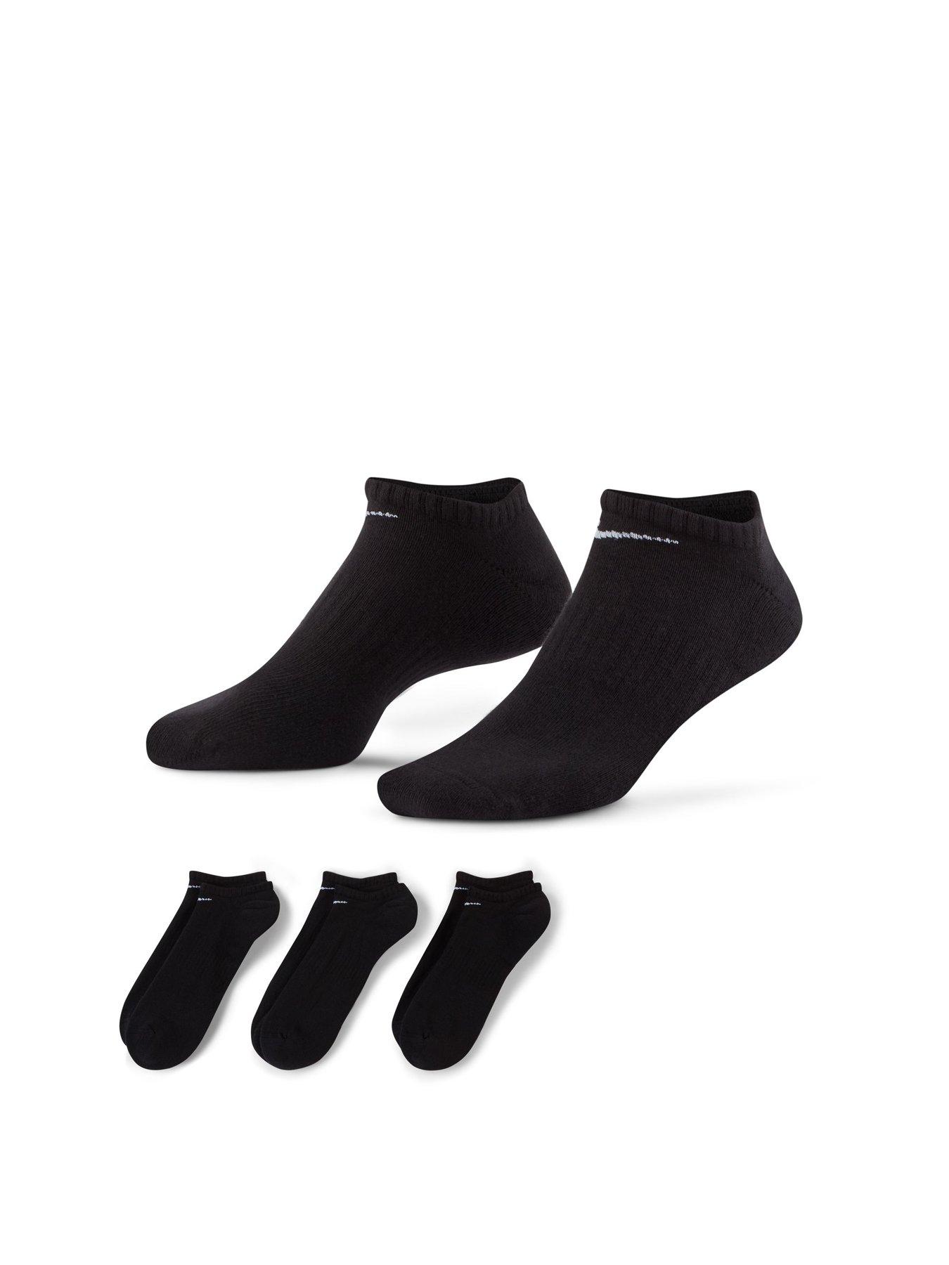 Image 2 of 5 of Nike Mens Training Everyday Cushioned No Show Socks (3 Pack) - Black