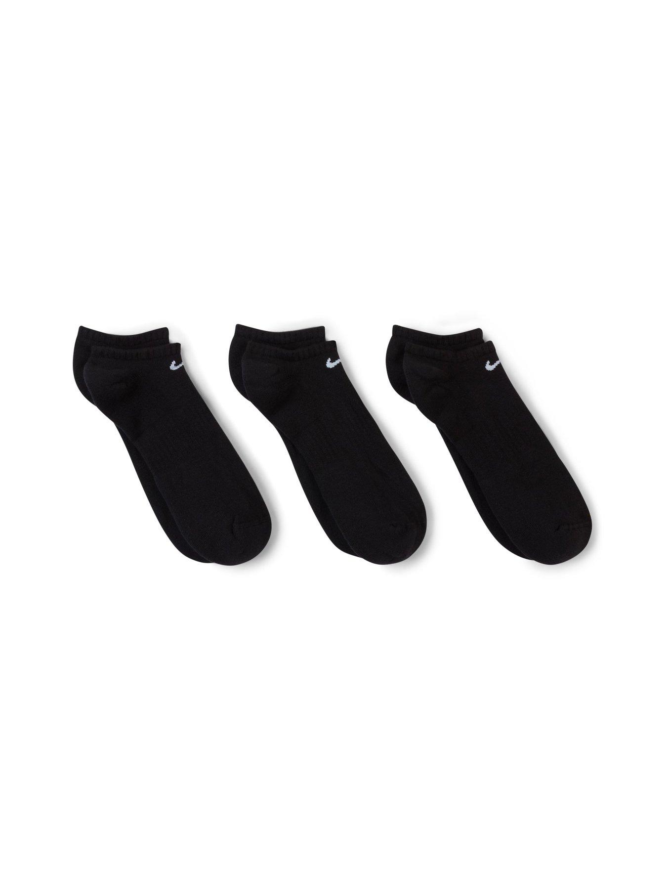 Image 3 of 5 of Nike Mens Training Everyday Cushioned No Show Socks (3 Pack) - Black