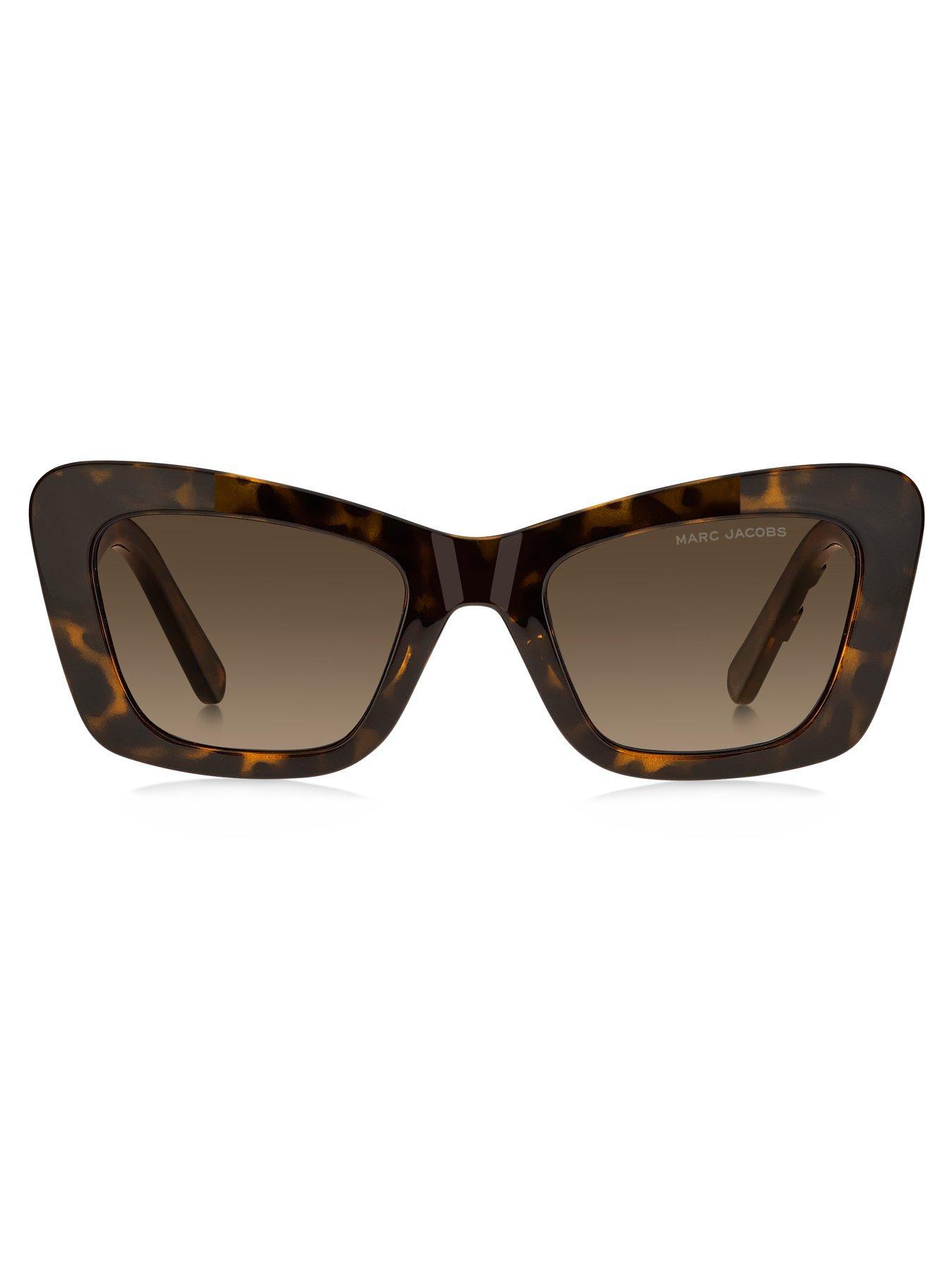 Image 3 of 5 of MARC JACOBS 864/S Women's Cat Eye Thick Frame Sunglasses - Brown